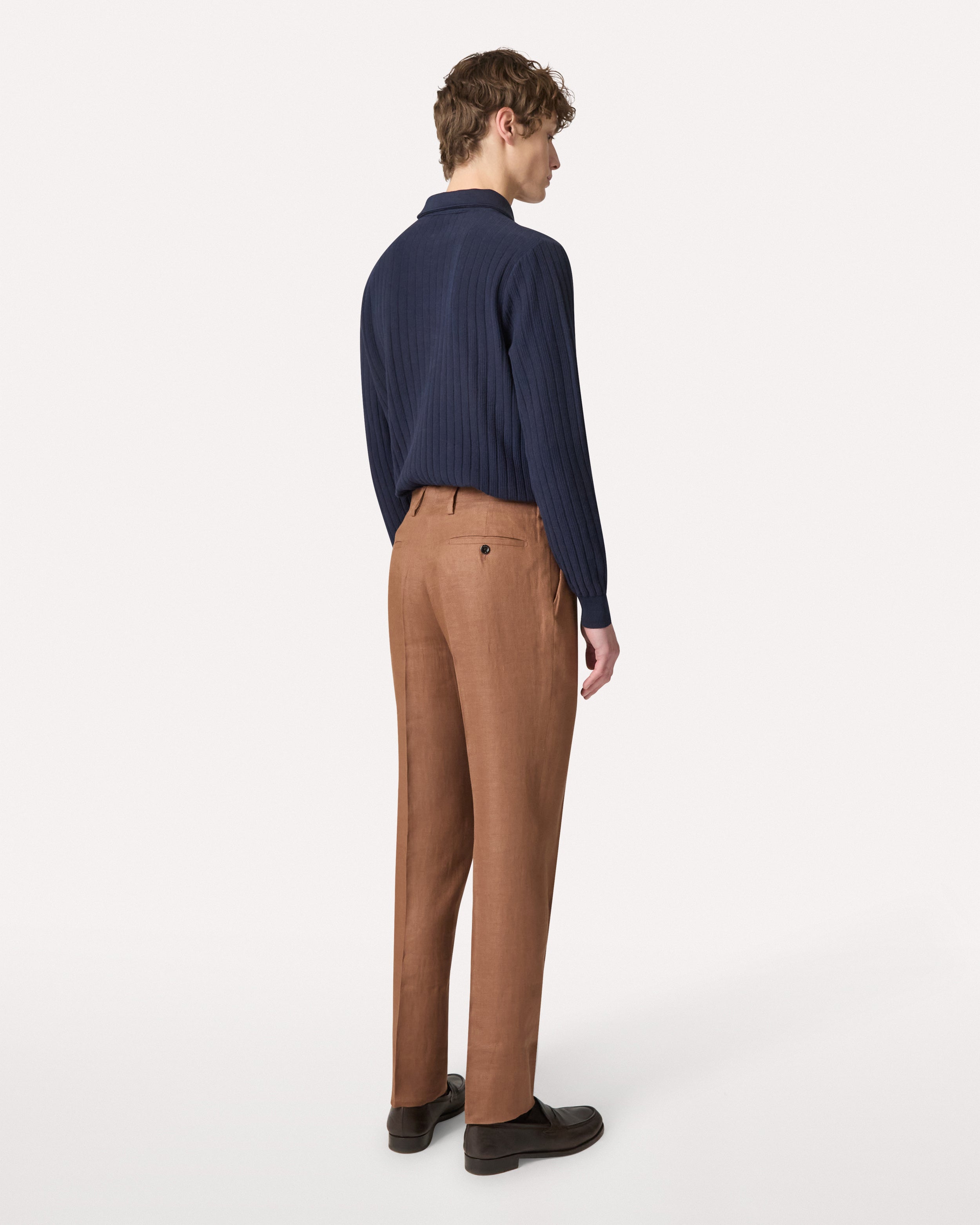 Pantalone marrone in twill BROWN/RUST Lardini 5
