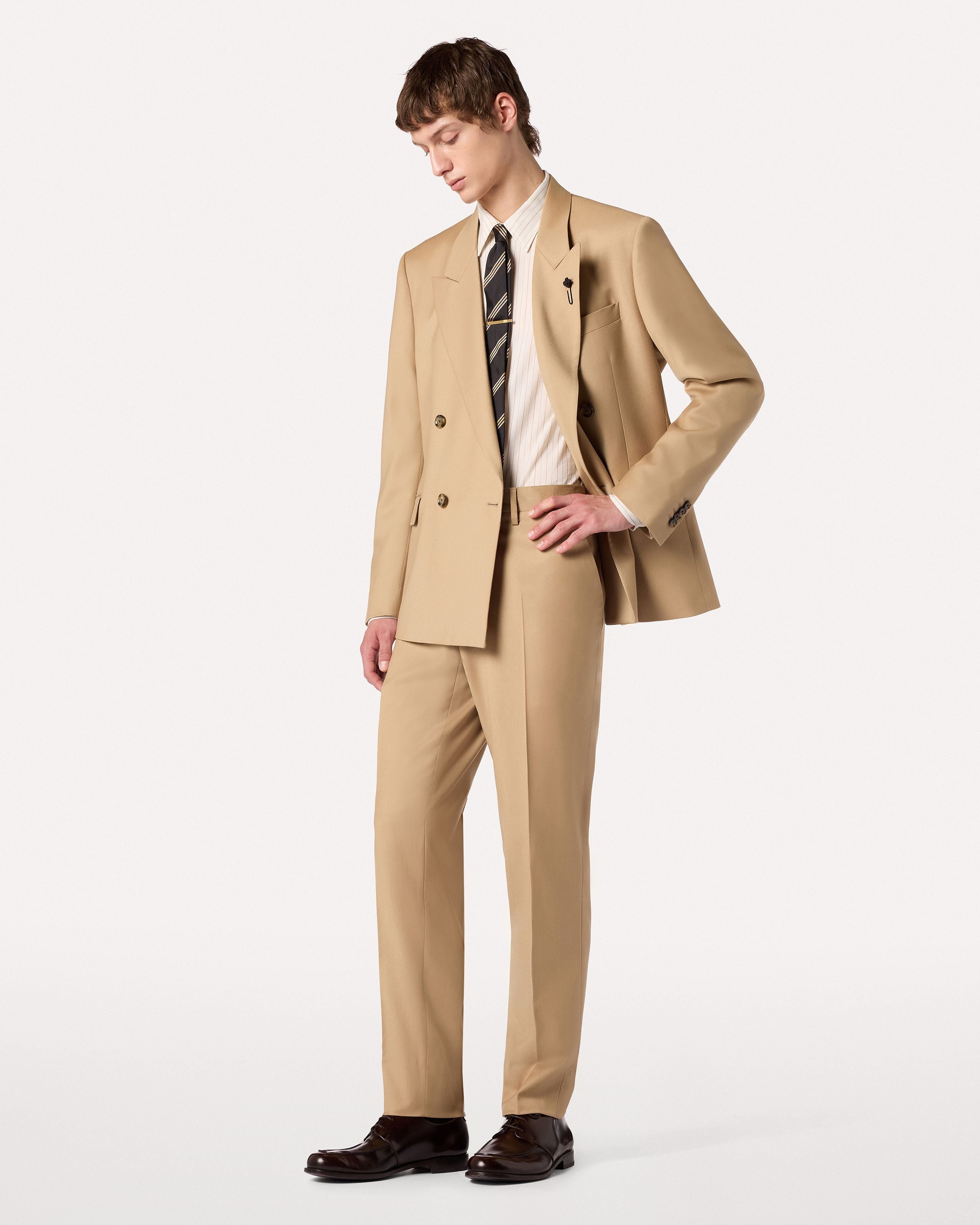 Pantalone cammello in flanella stretch e cashmere CAMEL Lardini 2
