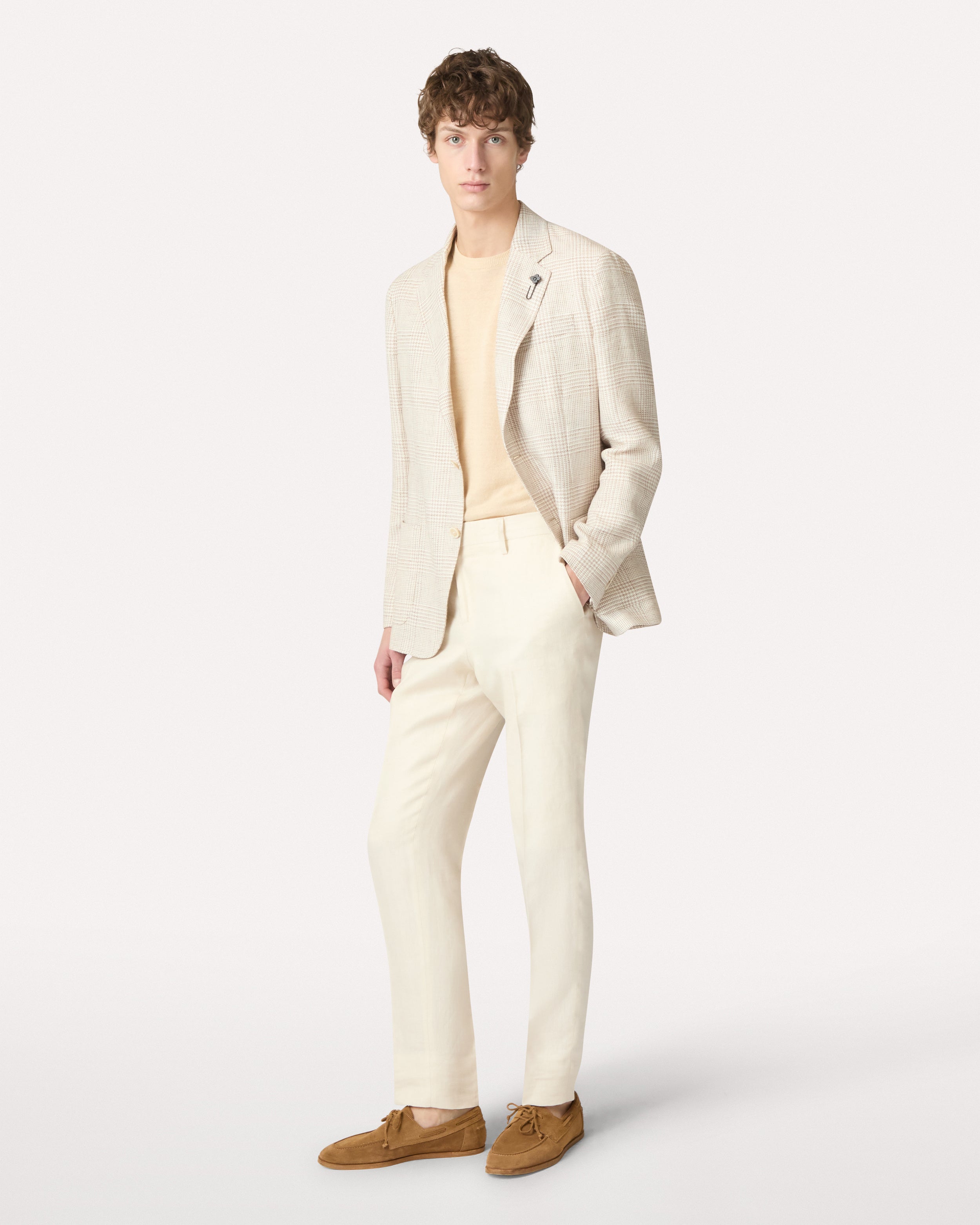Cream flat-front trousers CREAM Lardini 2