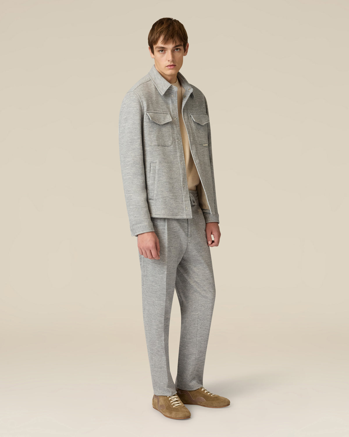 Pantalone in jersey di lana e cotone grigio GREY Lardini 2