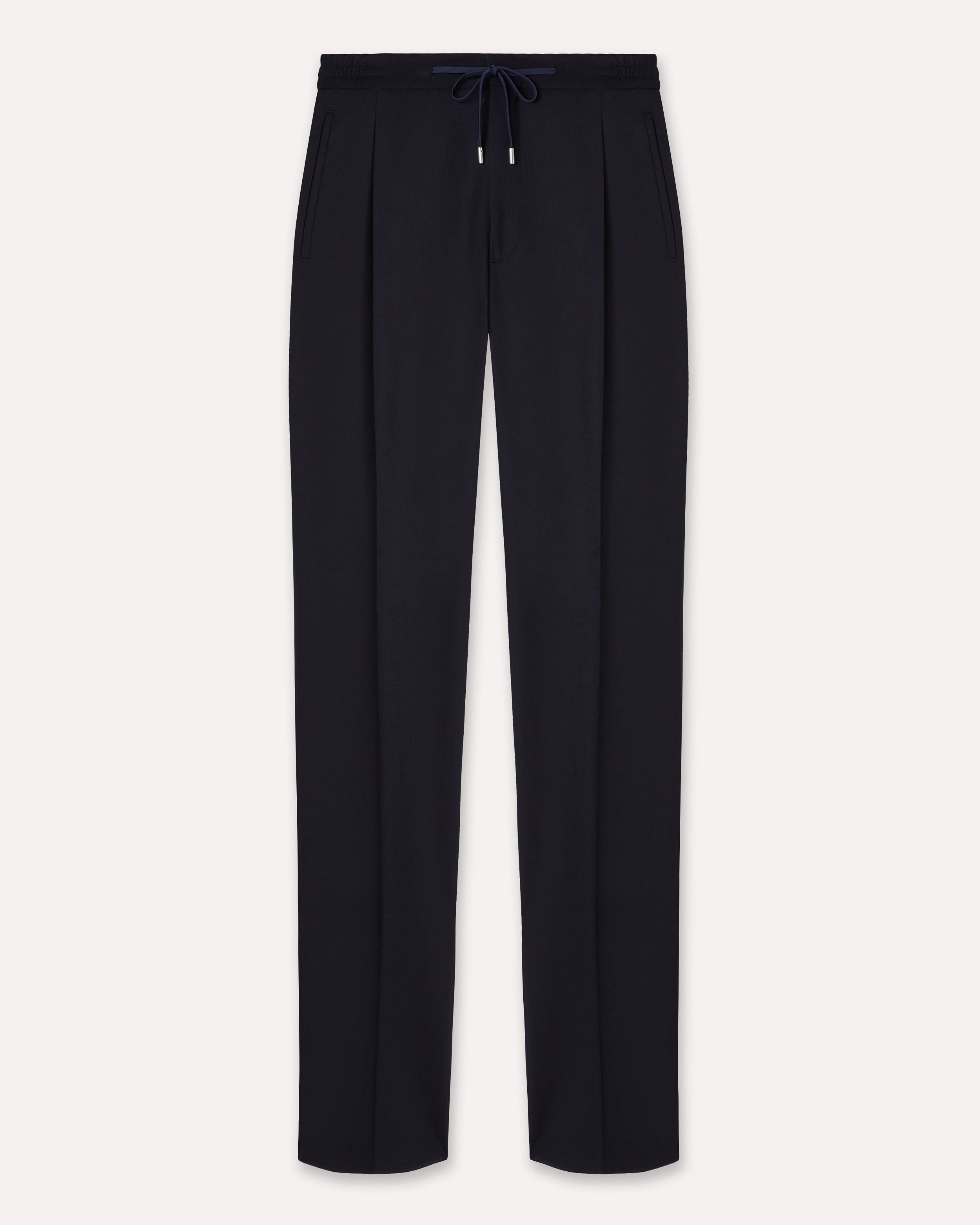 Pantalone blu con coulisse in flanella stretch pettinata BLUE Lardini