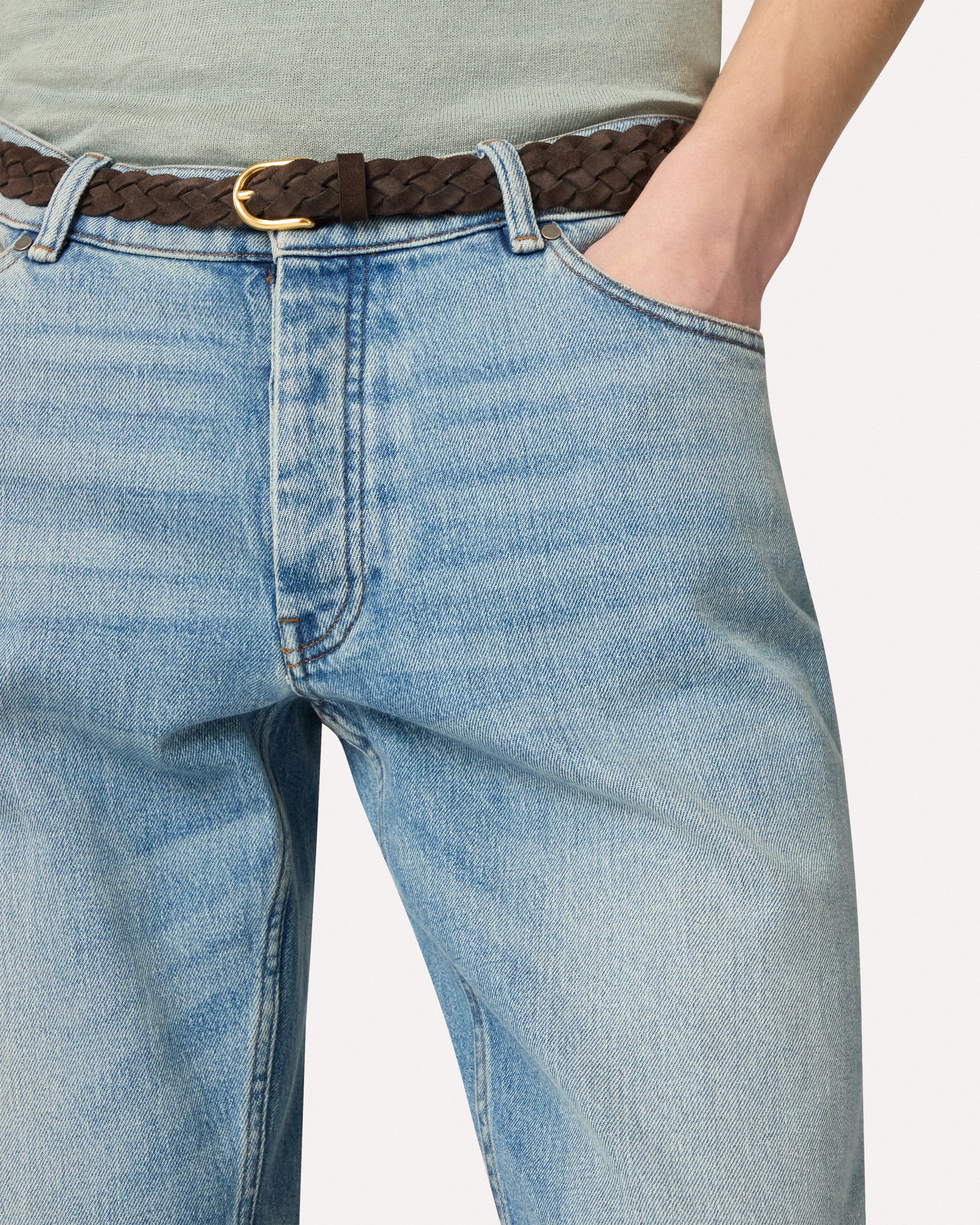 Blue comfort-fit jeans in stretch denim BLUE Lardini 4
