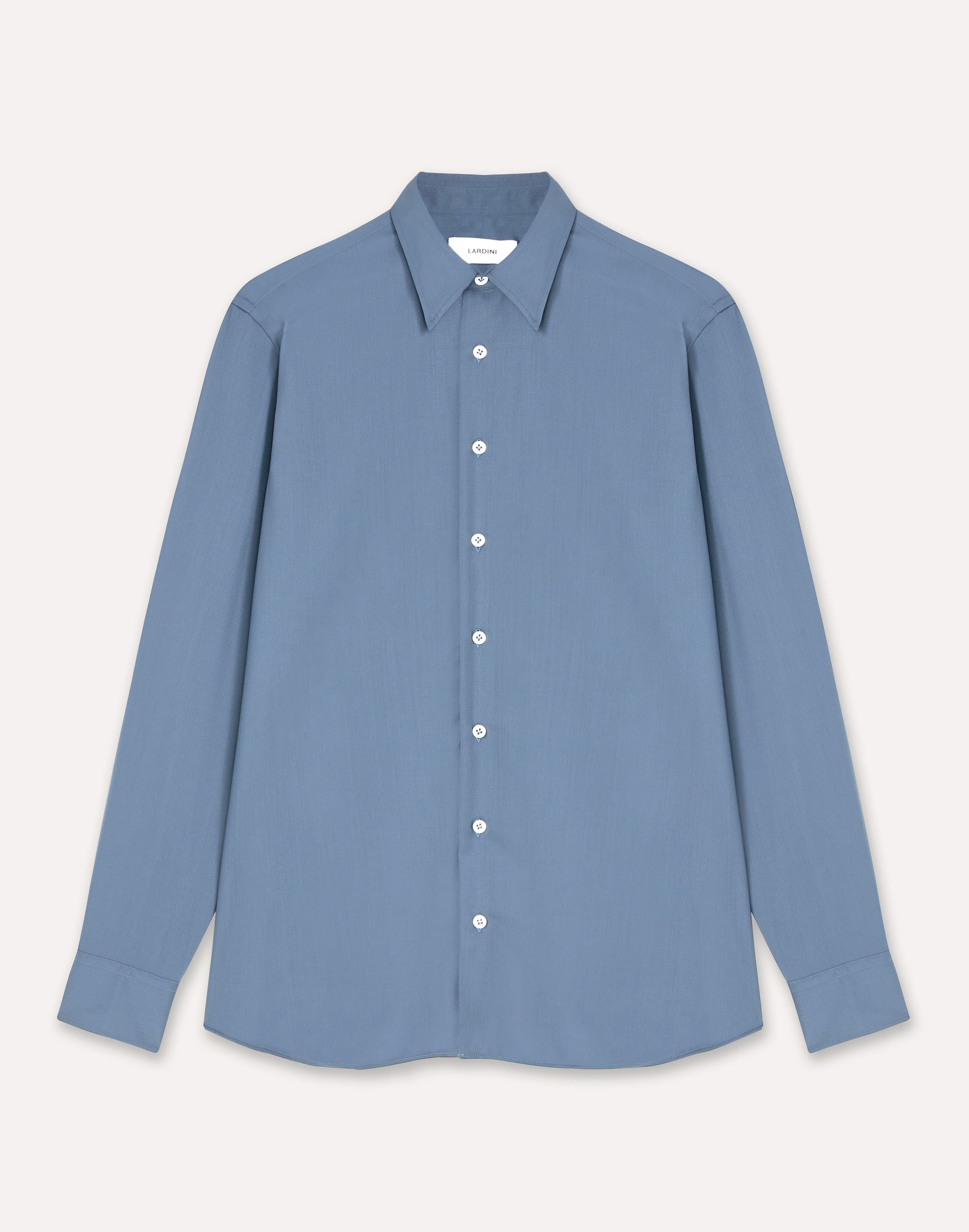 Lightweight twill shirt in aviation blue AIR FORCE BLUE Lardini 1