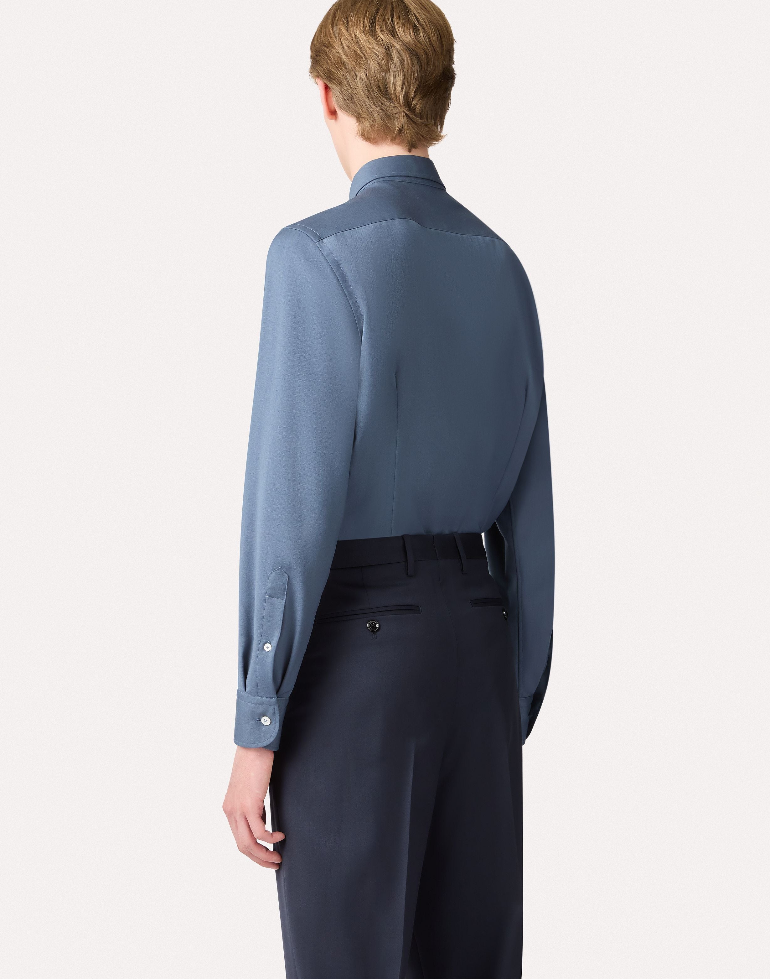 Lightweight twill shirt in aviation blue AIR FORCE BLUE Lardini 5