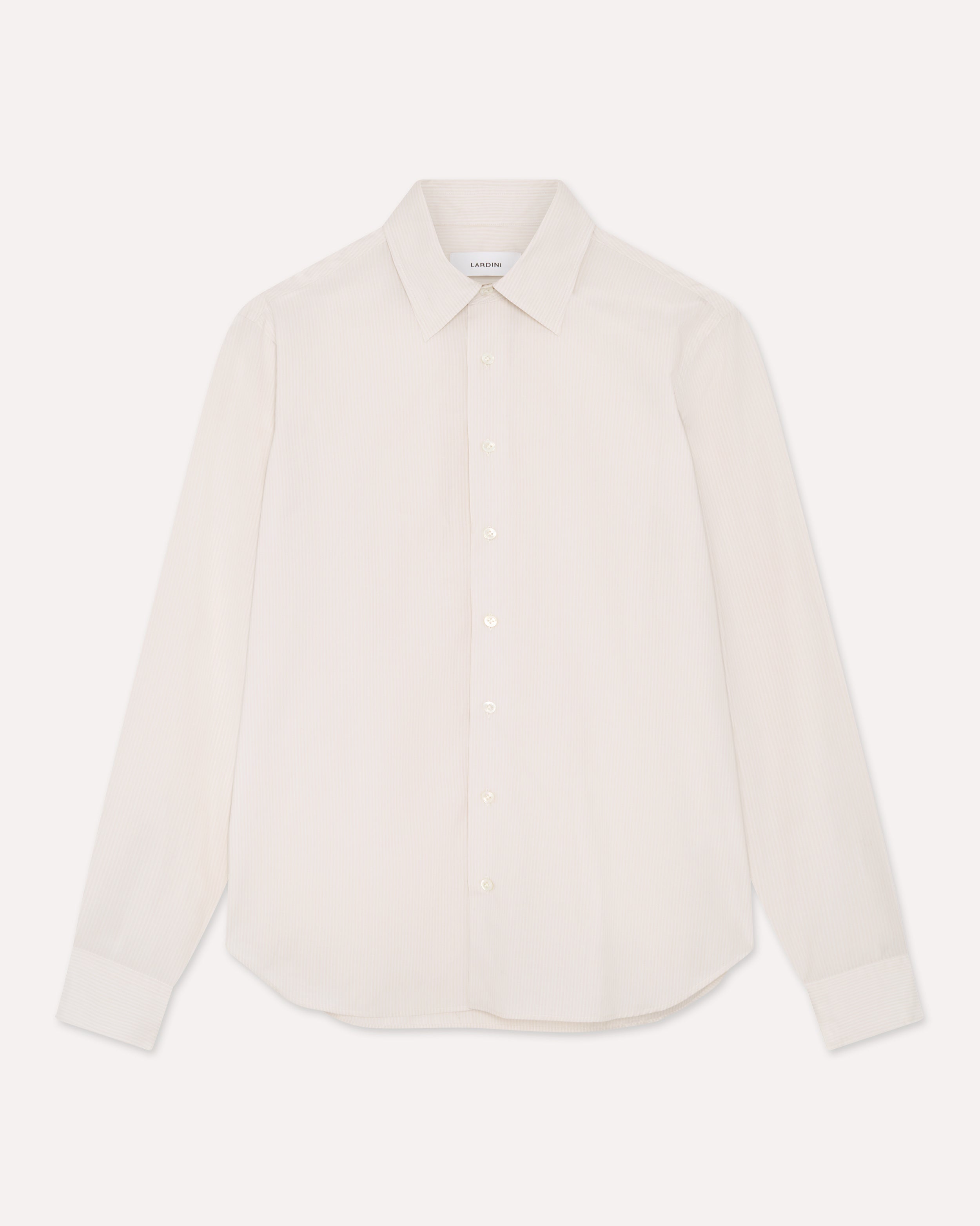 Beige cotton poplin shirt BEIGE Lardini 1