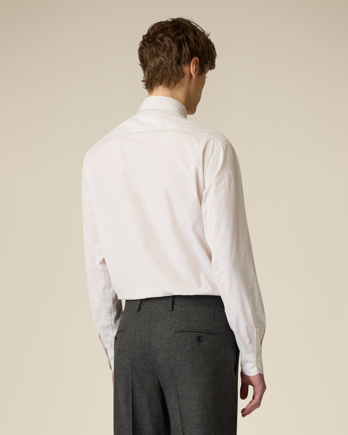 Beige cotton poplin shirt BEIGE Lardini 5