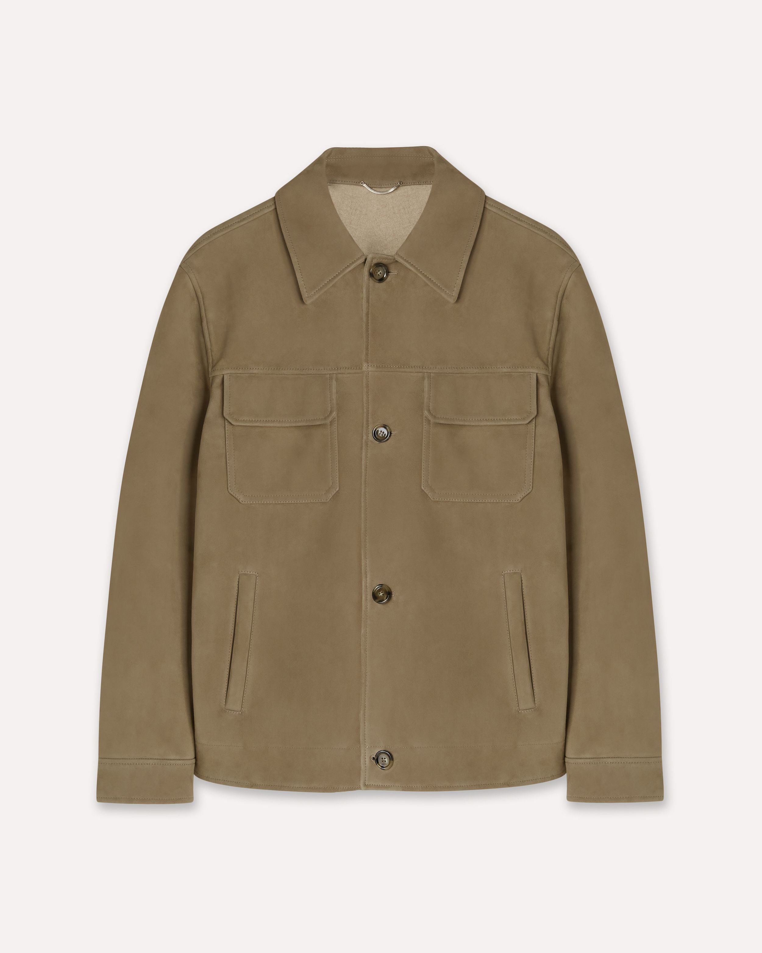Beige jacket in suede and wool-cashmere blend BEIGE Lardini 1
