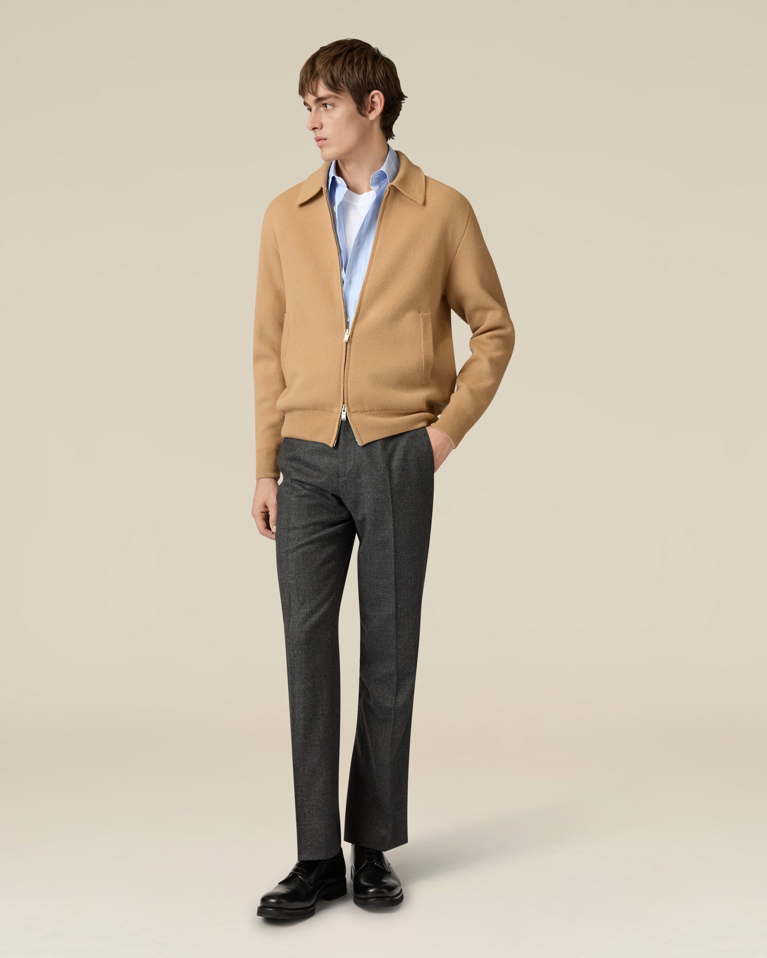 Grey flat-front trousers GREY/BLACK Lardini 2