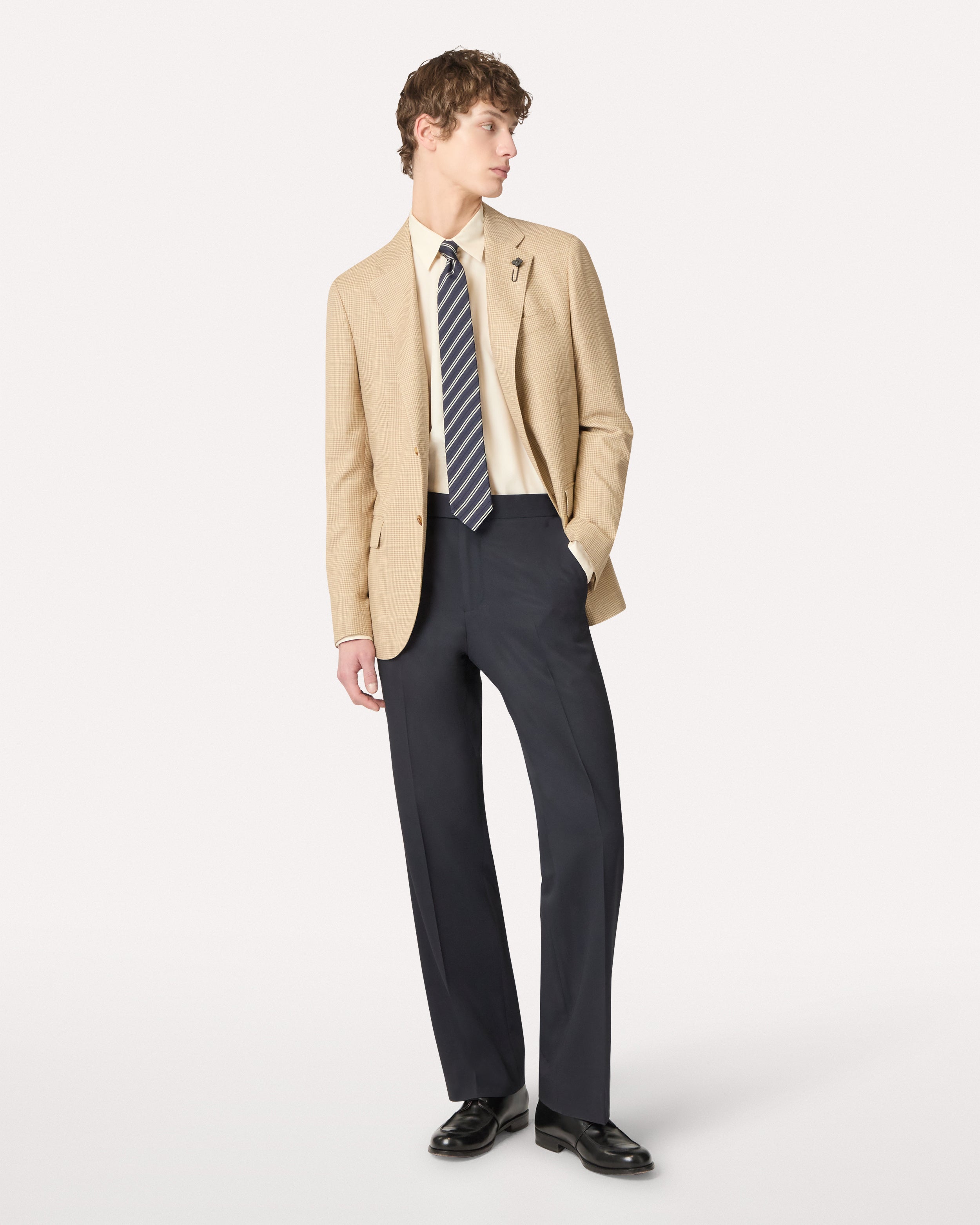 Blue stretch crepe gabardine trousers BLUE Lardini 2