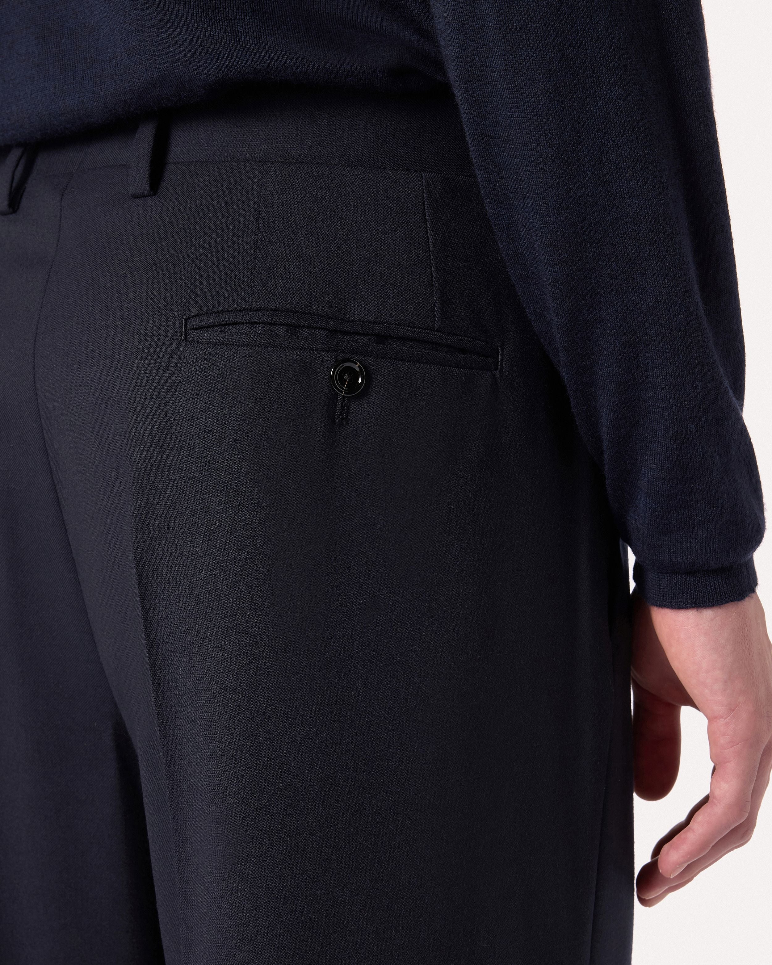 Pantalone blu senza pieghe in flanella pettinata stretch BLUE Lardini 3