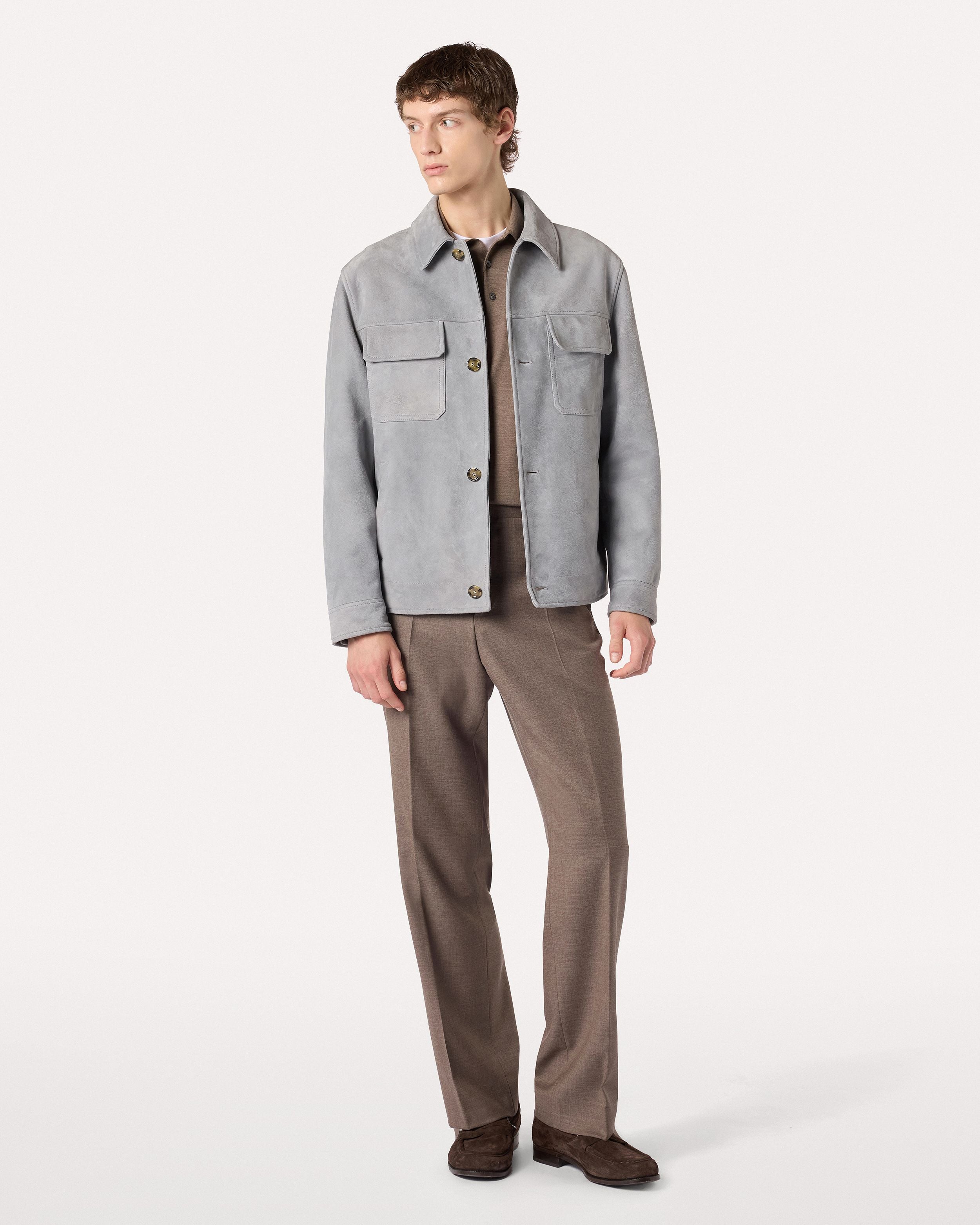 Hazelnut trousers in stretch wool twill HAZELNUT Lardini 2