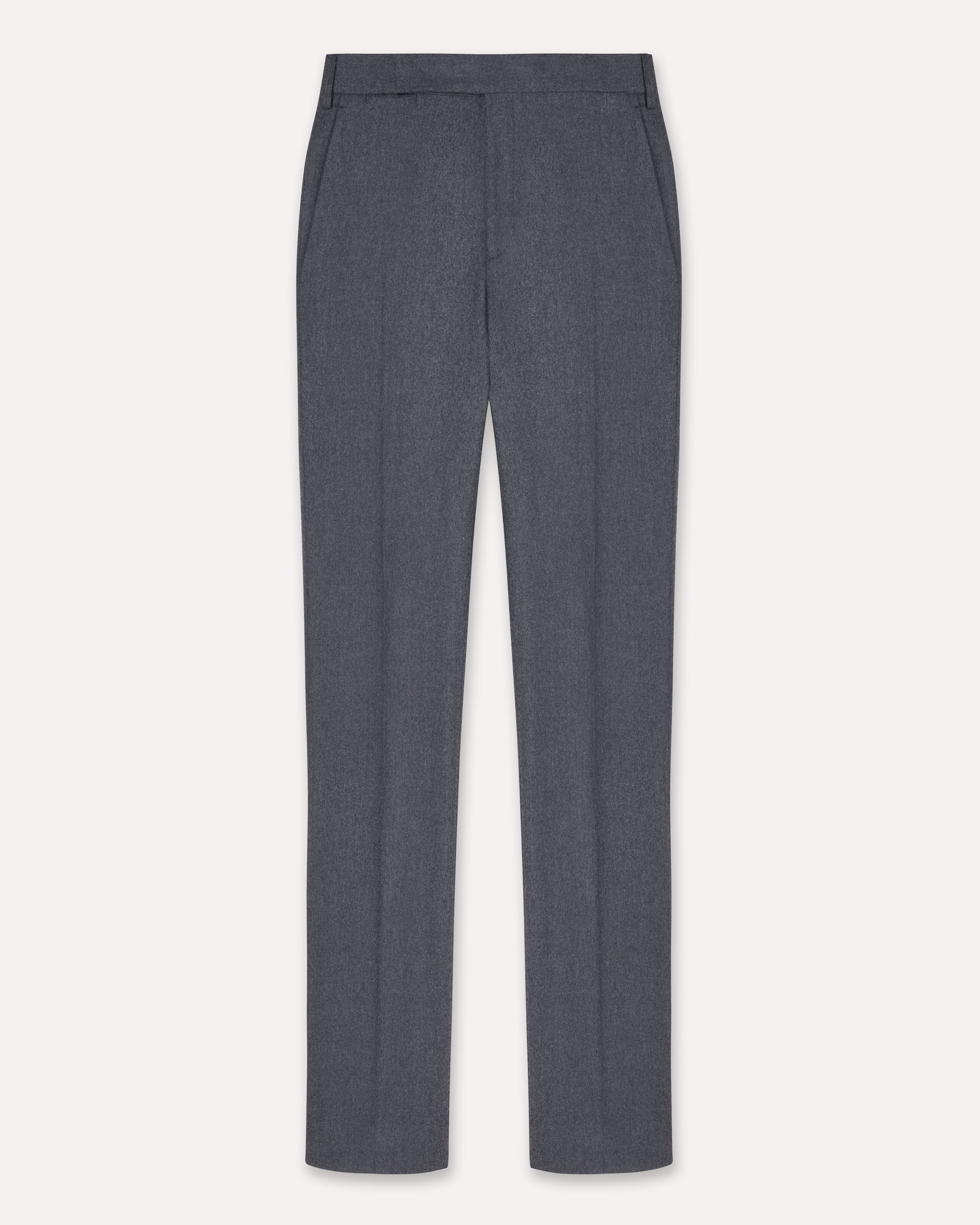 Pantalone antracite senza pieghe in flanella leggera GREY Lardini 1