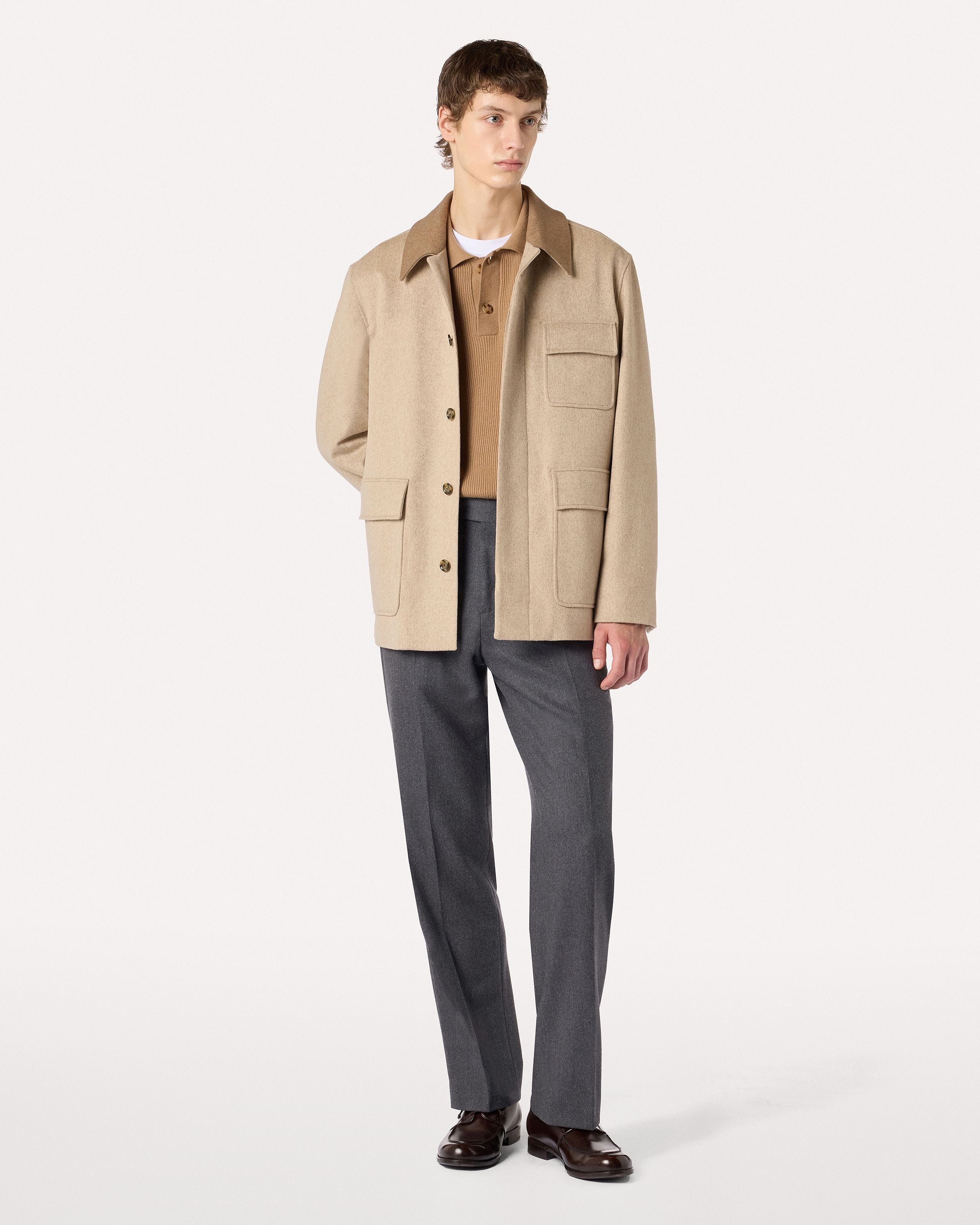 Pantalone antracite senza pieghe in flanella leggera GREY Lardini 2