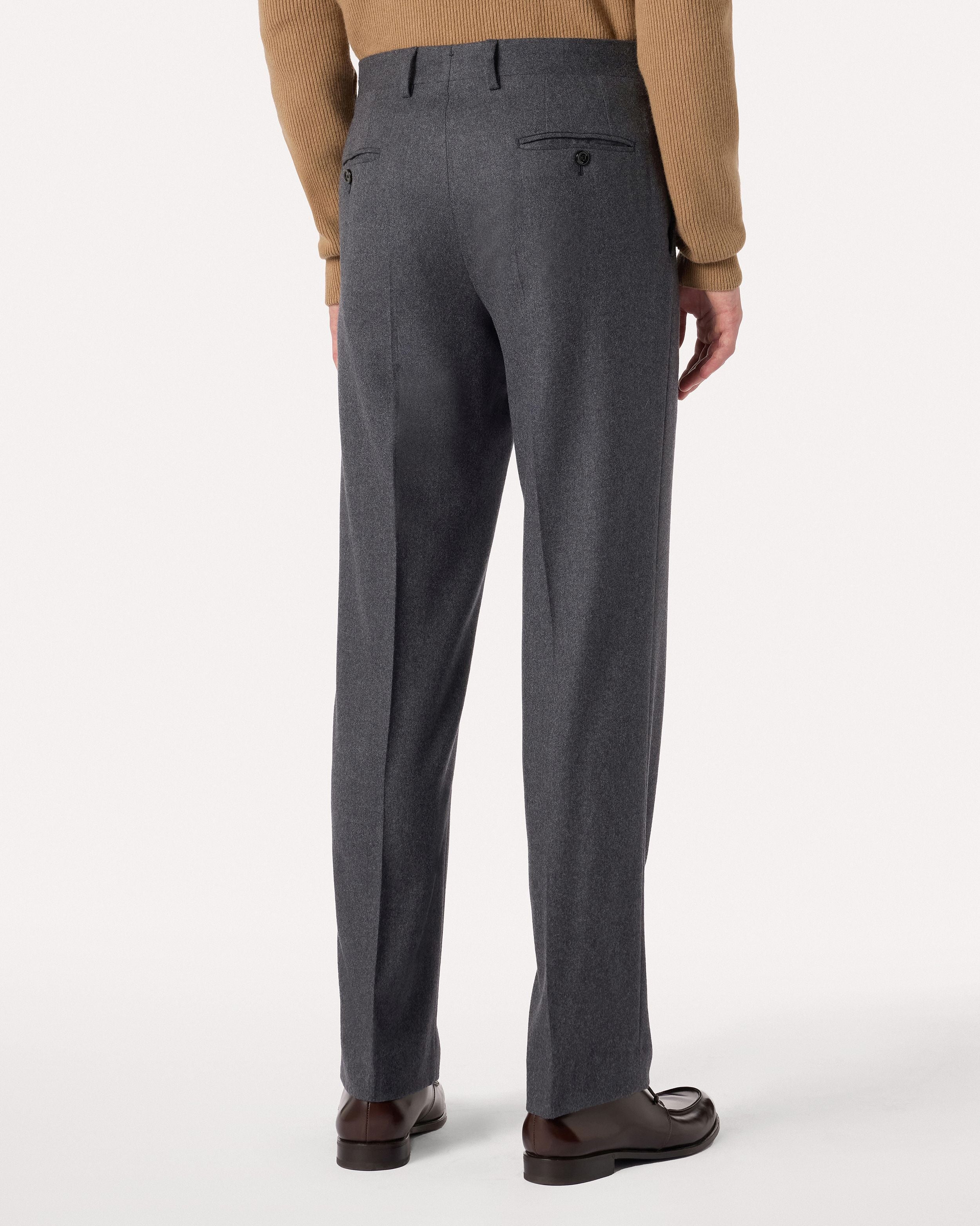 Pantalone antracite senza pieghe in flanella leggera GREY Lardini 5