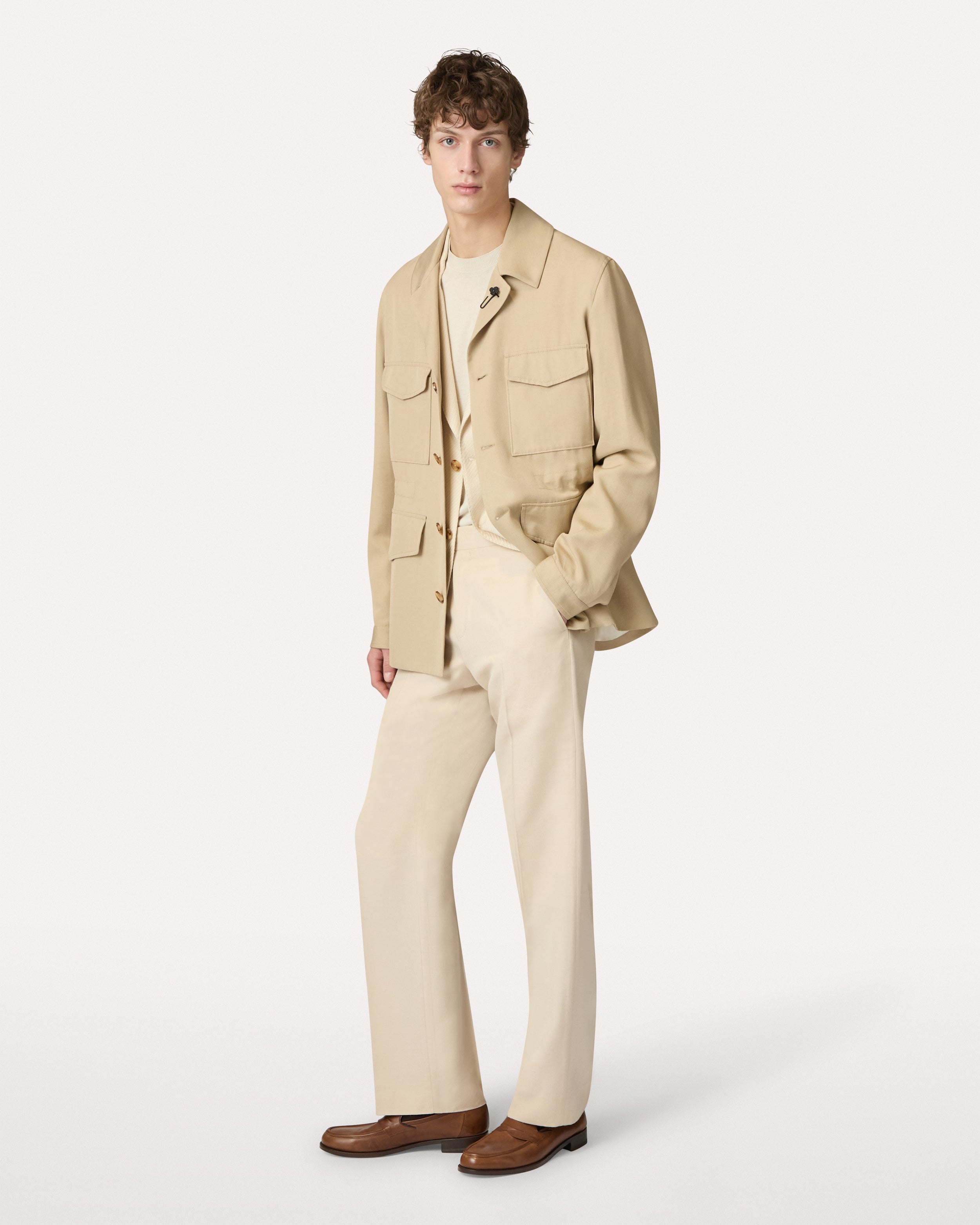 Beige EcoVero Trousers BEIGE Lardini 2