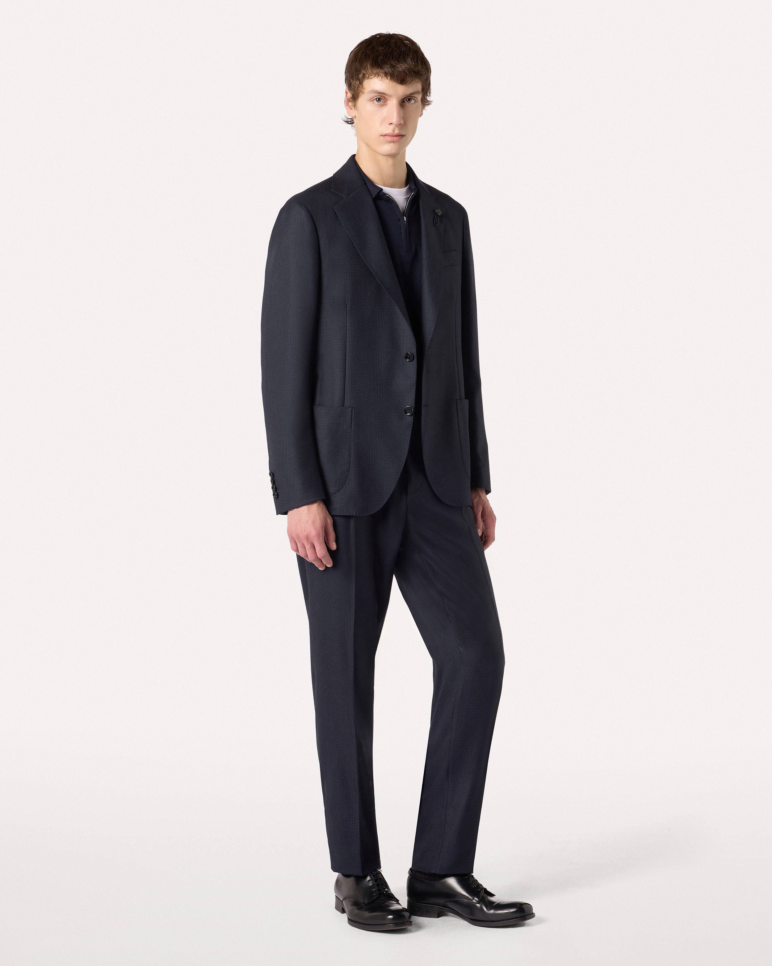Abito monopetto in lana blu e nero BLUE/BLACK Lardini 4