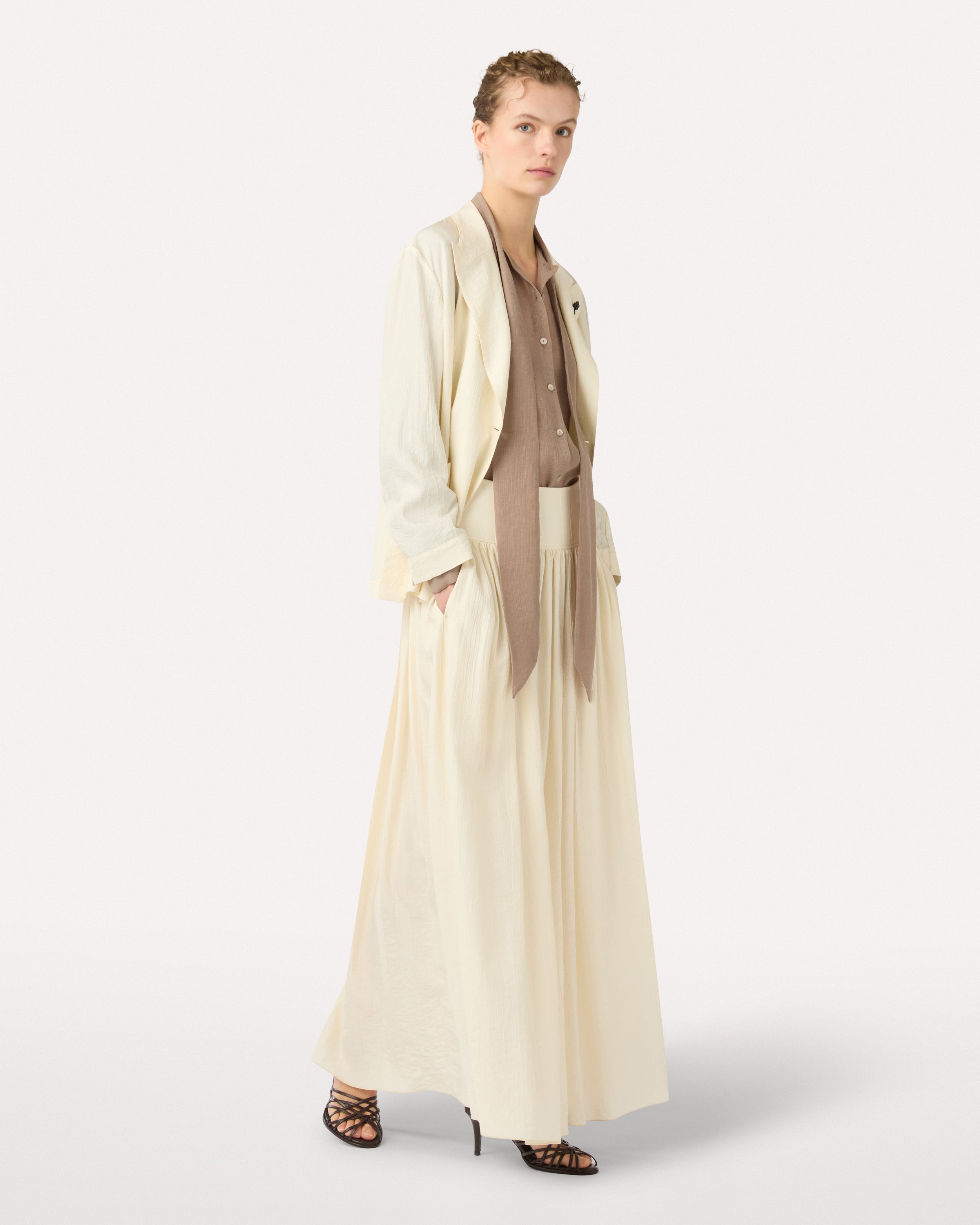 Long cream viscose skirt CREAM Lardini 2