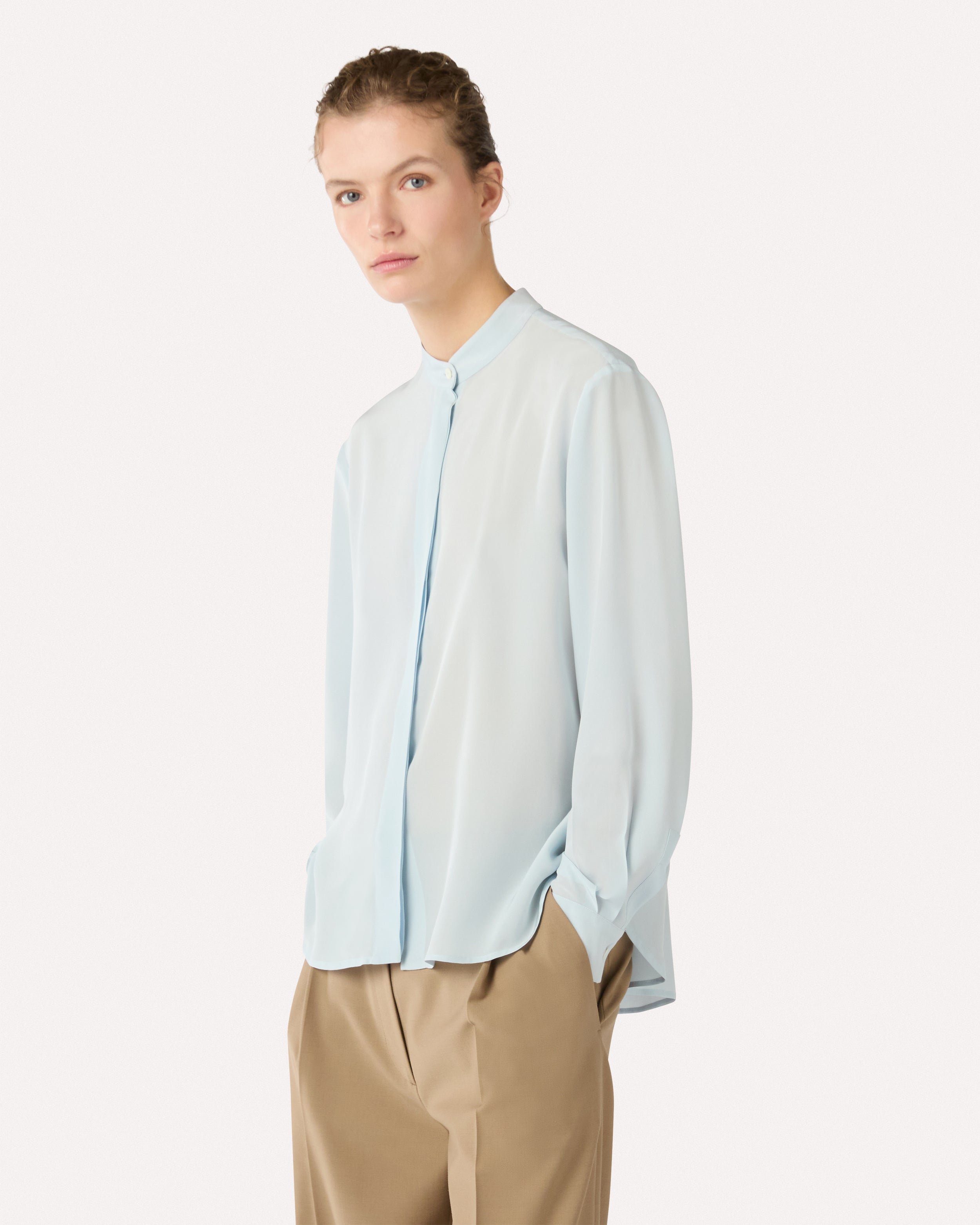 Chemise bleu clair en soie LIGHT BLUE Lardini 4
