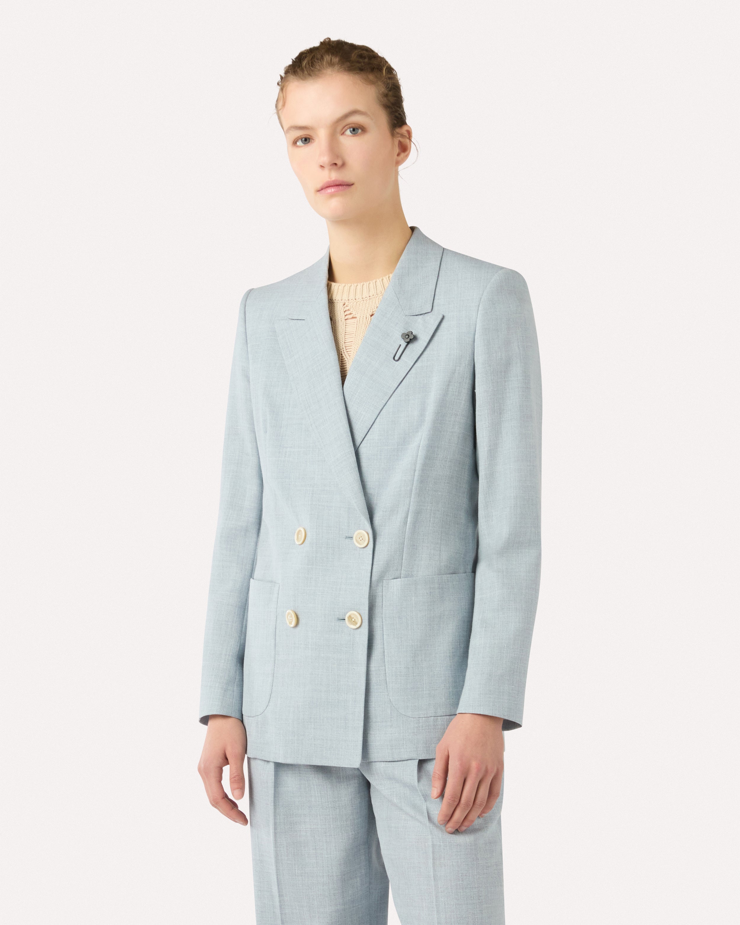 Light blue double-breasted blazer LIGHT BLUE Lardini 4