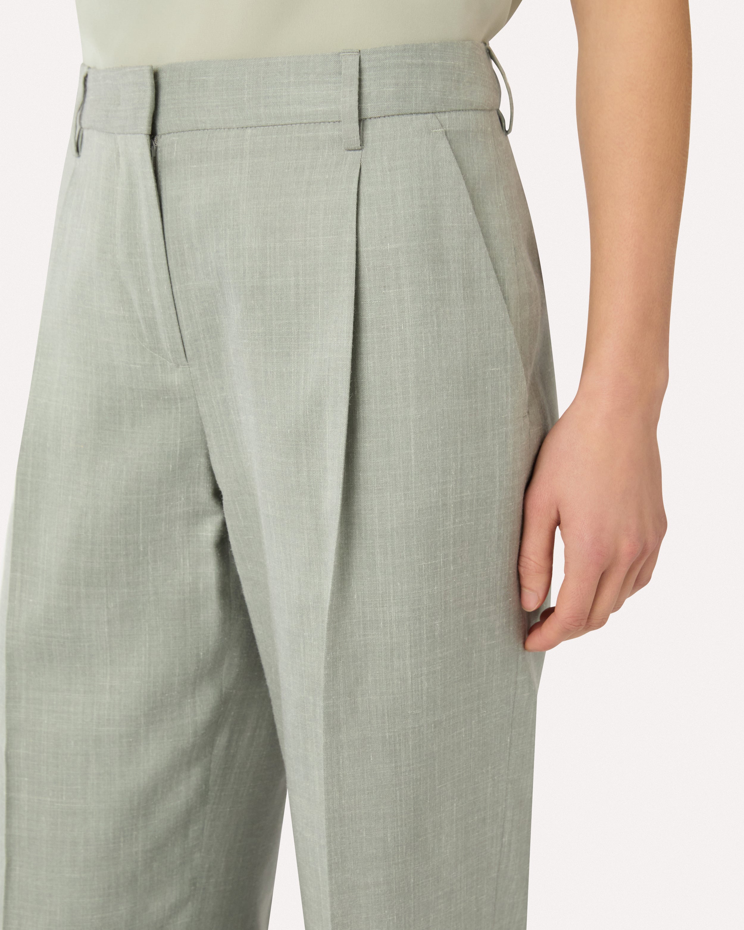 Tailored green twill trousers GREEN Lardini 3