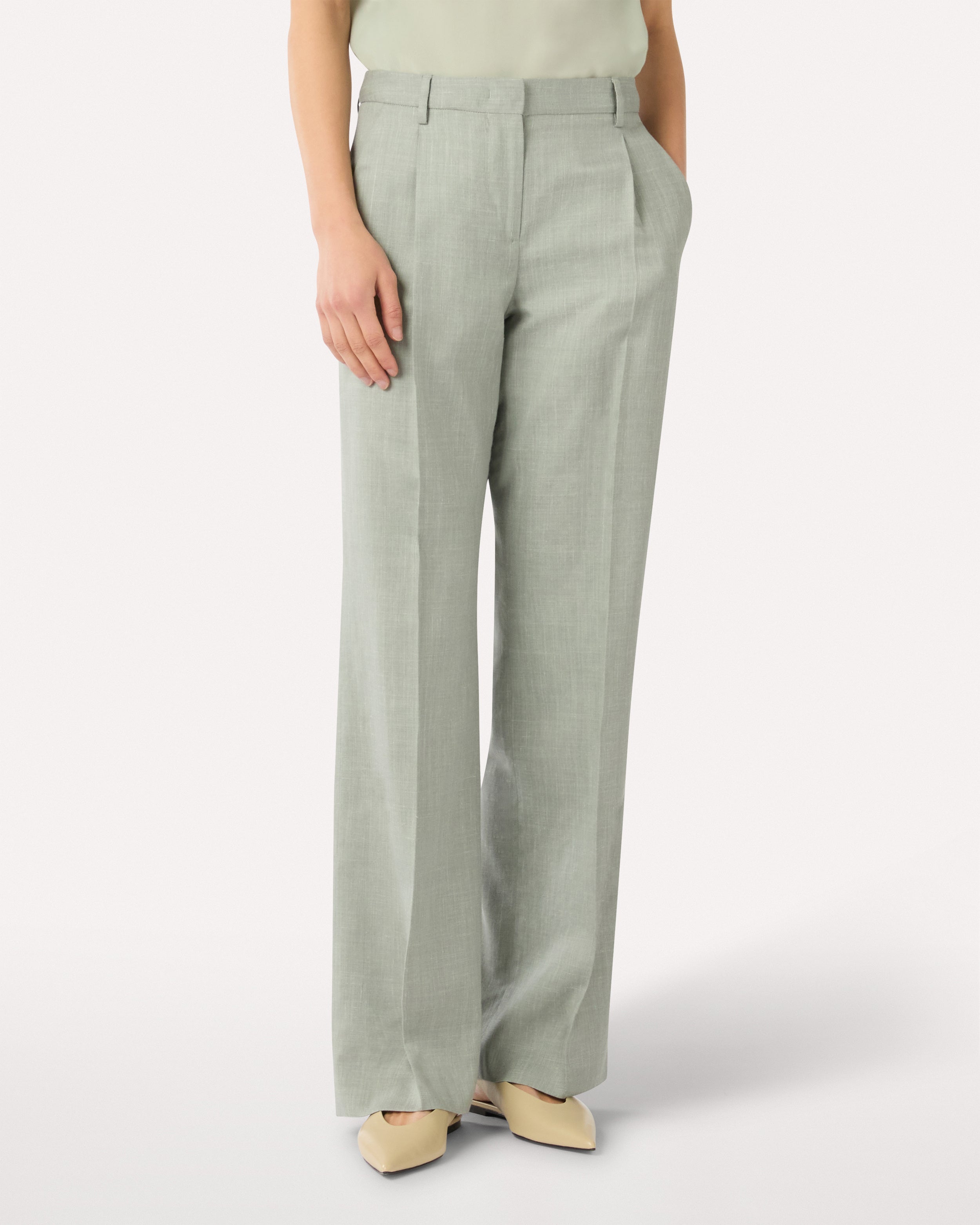 Tailored green twill trousers GREEN Lardini 4
