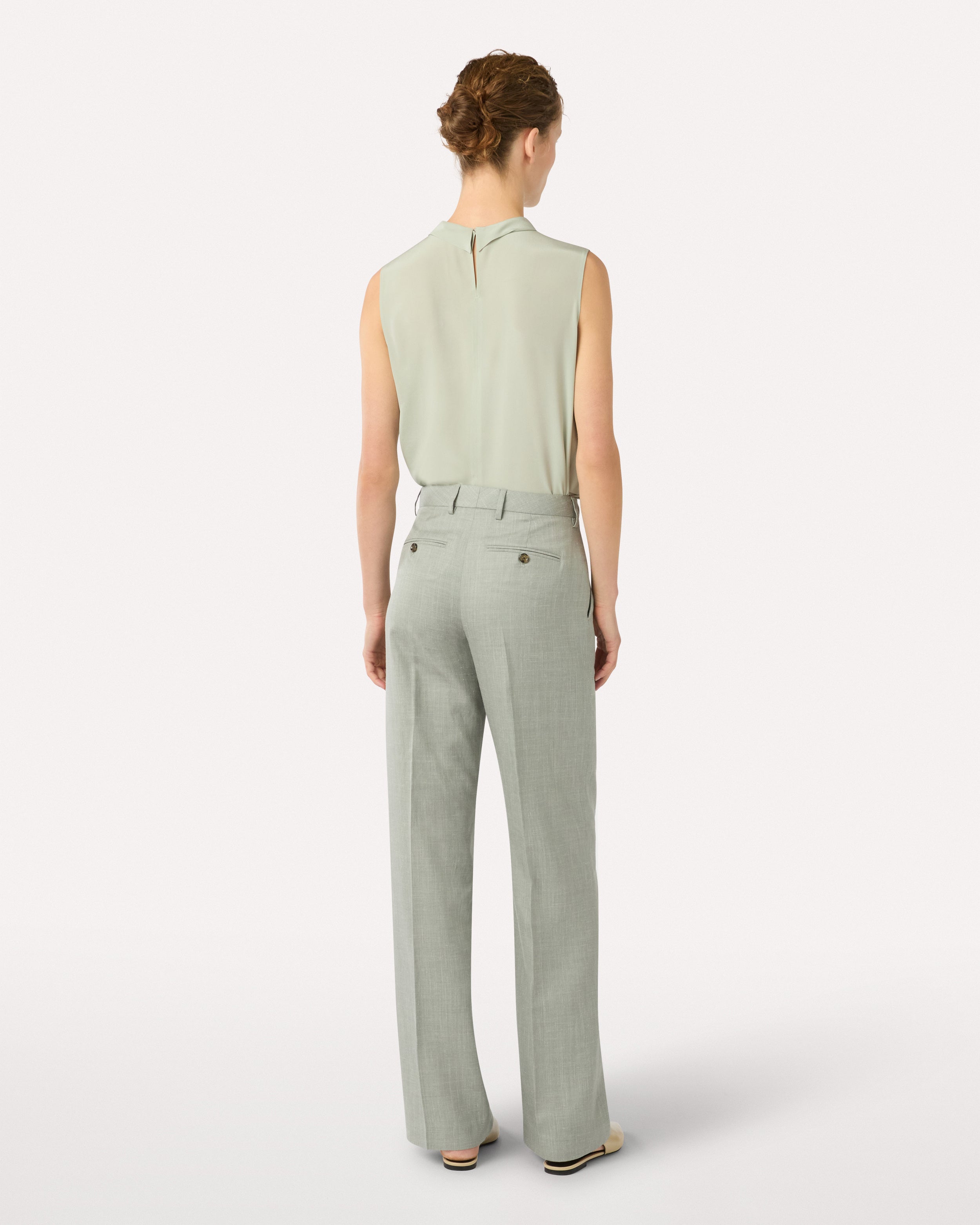 Tailored green twill trousers GREEN Lardini 5