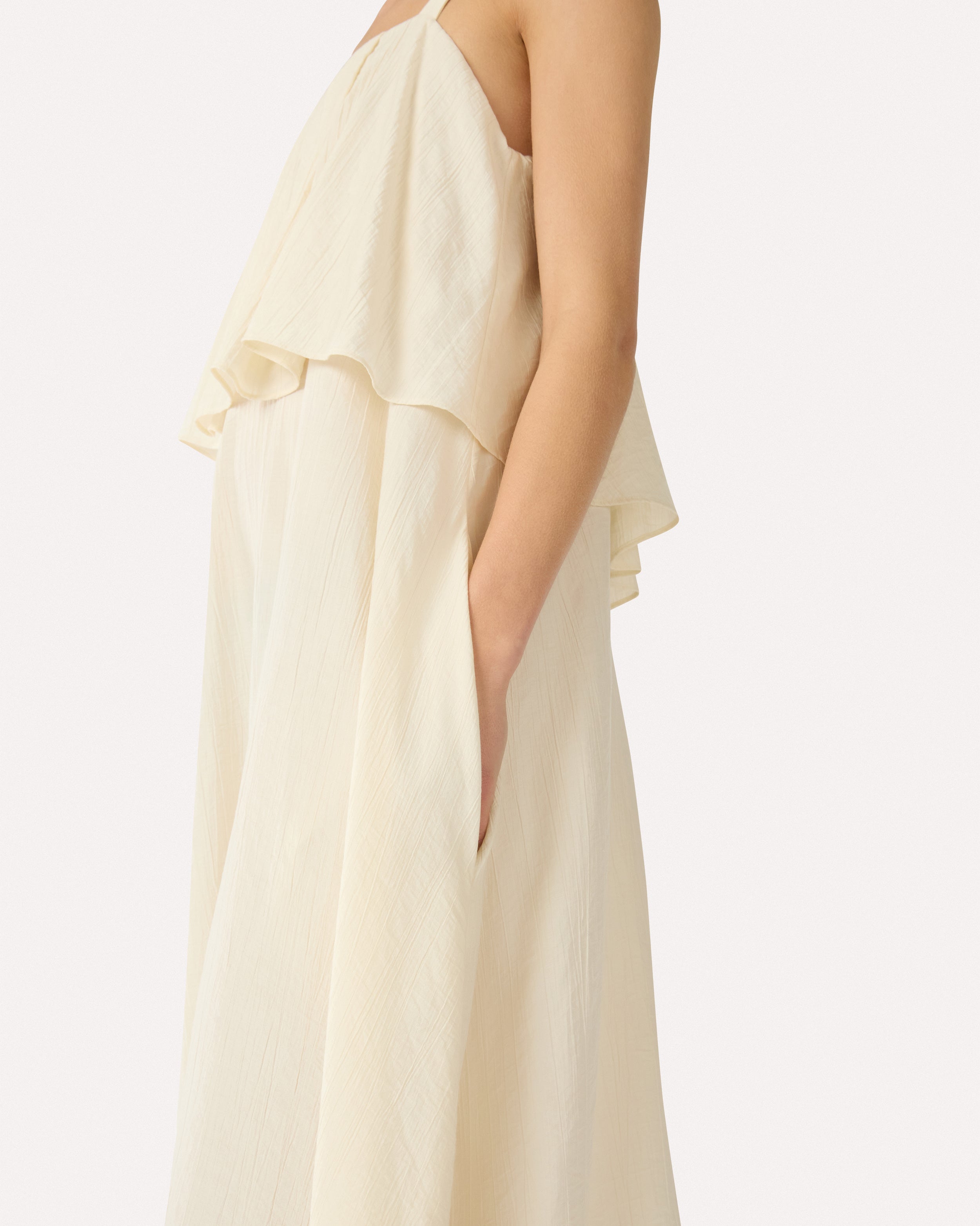 Robe longue en viscose couleur crème CREAM Lardini 3