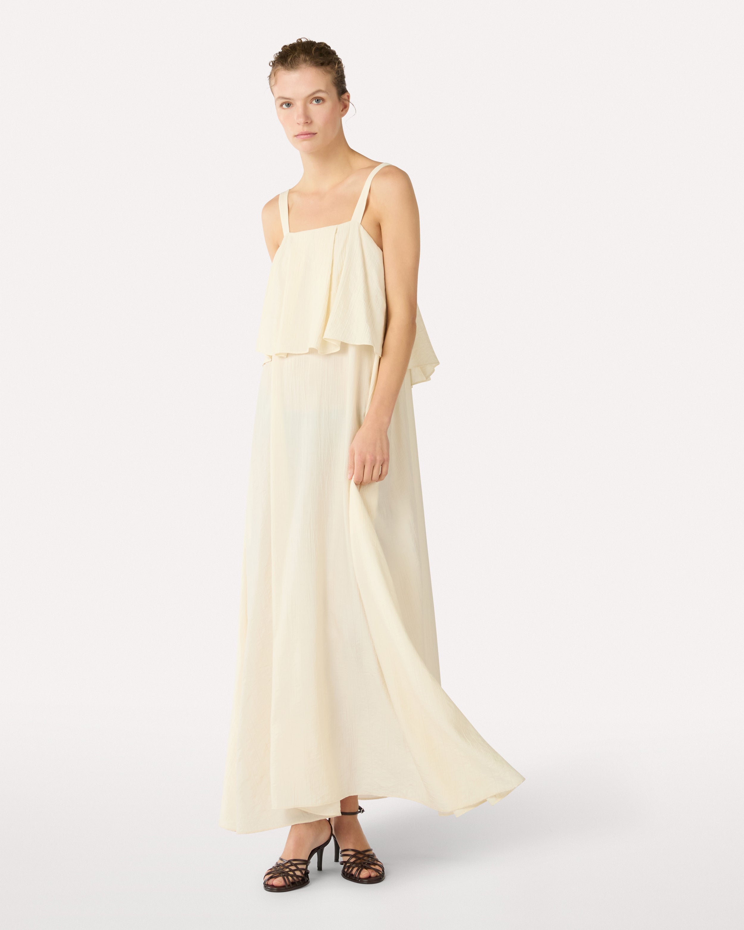 Robe longue en viscose couleur crème CREAM Lardini 4