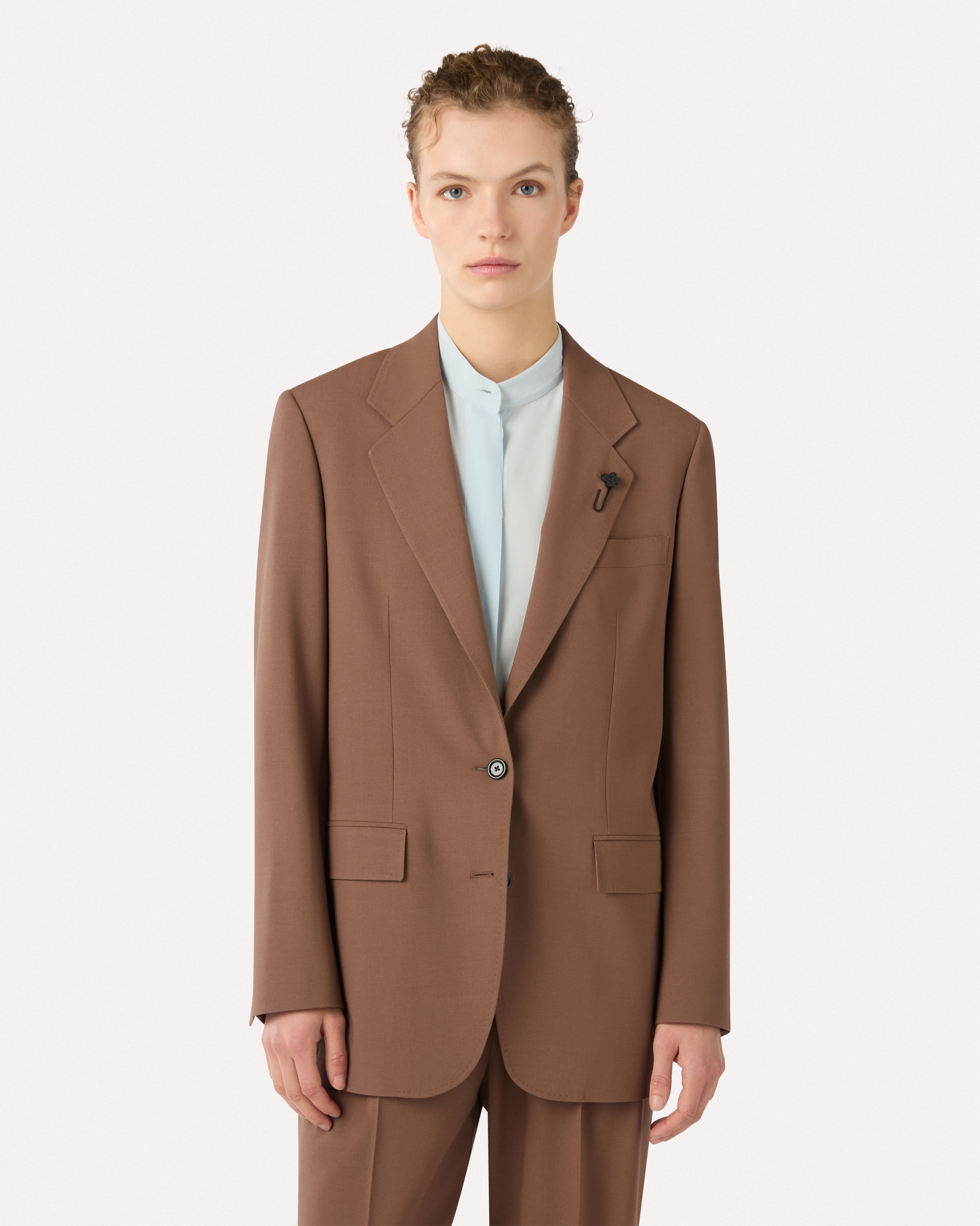 Brown single-breasted blazer BROWN Lardini 4