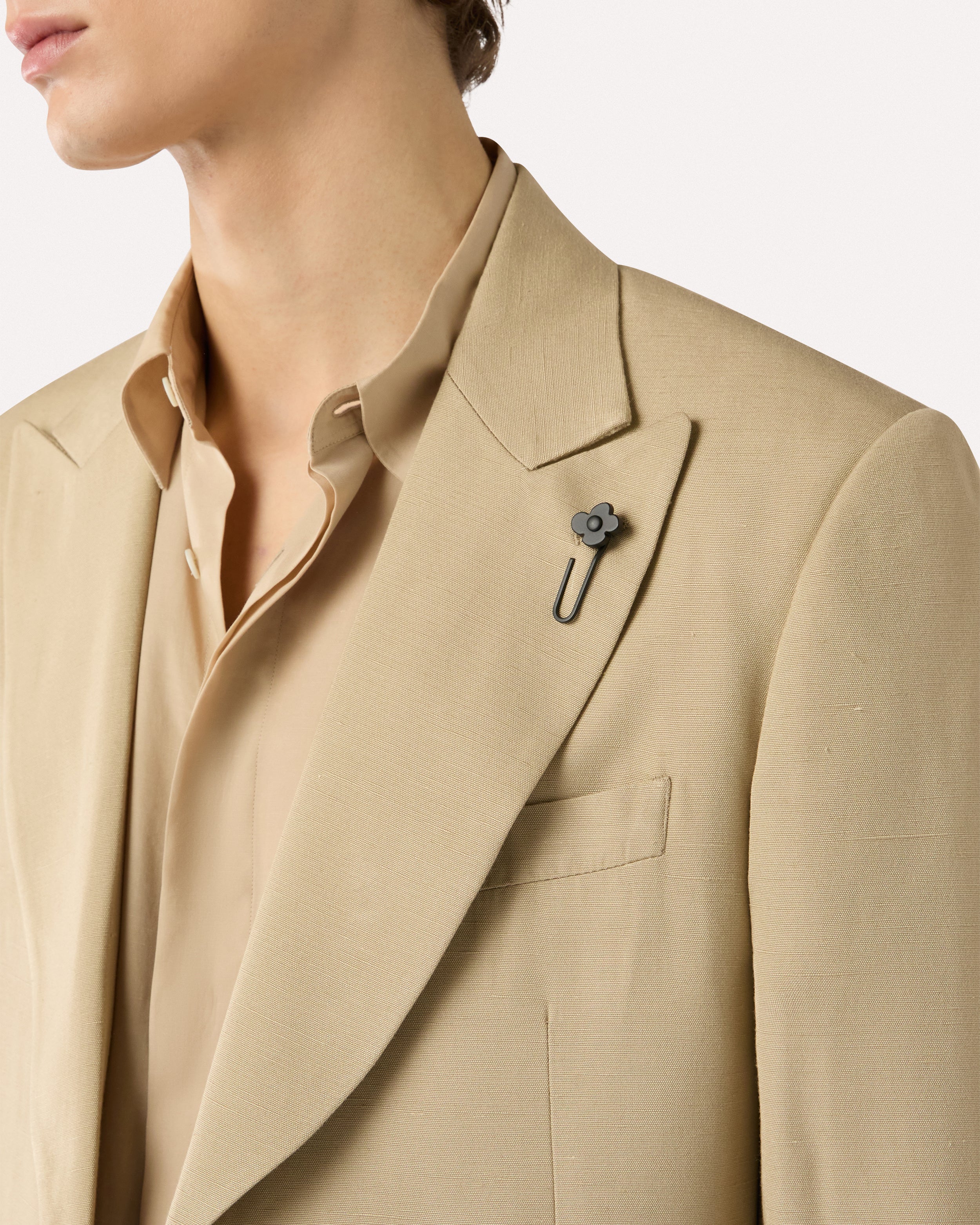 Camel single-breasted jacket in EcoVero CAMEL Lardini 3