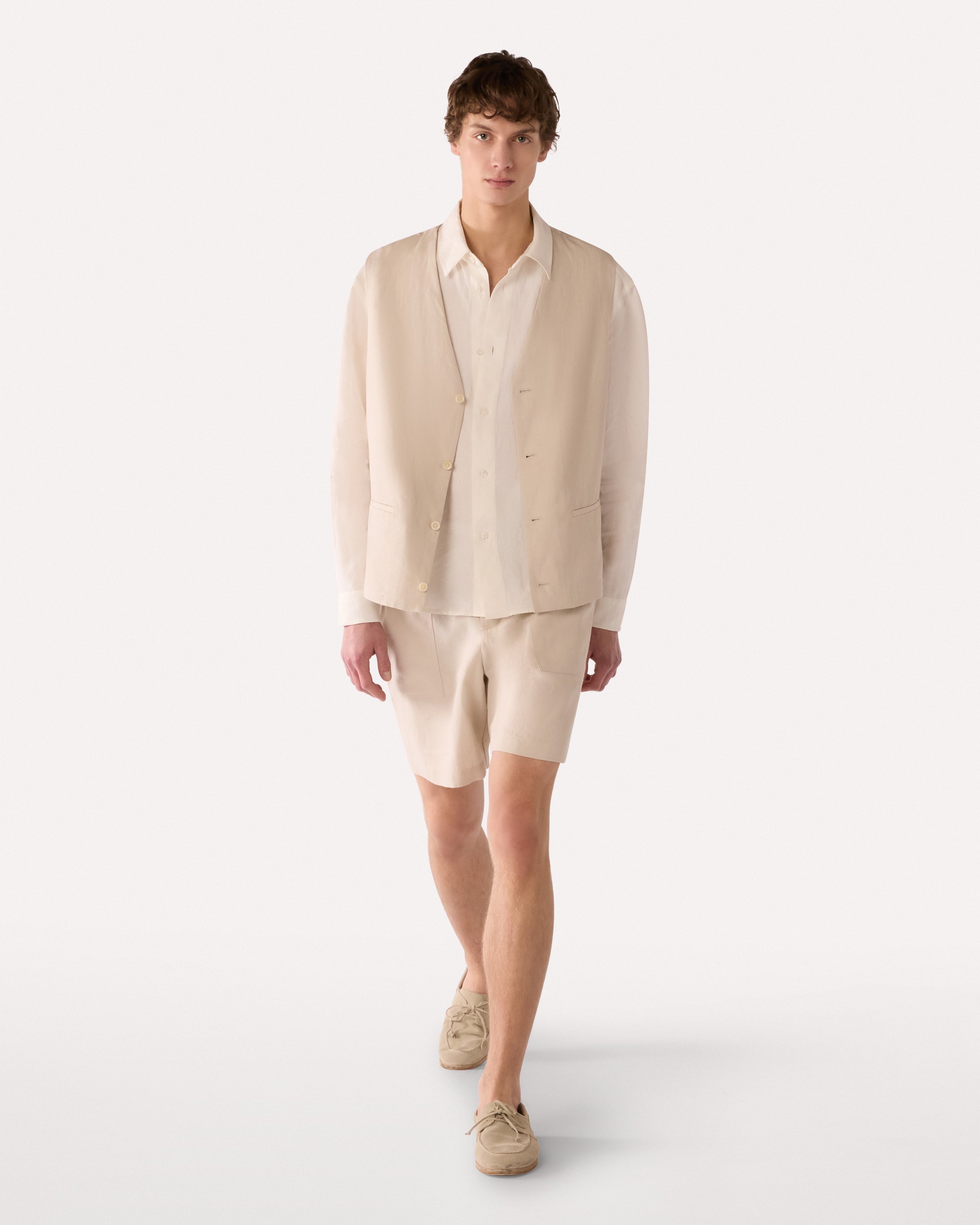White linen shirt with relaxed fit WHITE Lardini 2