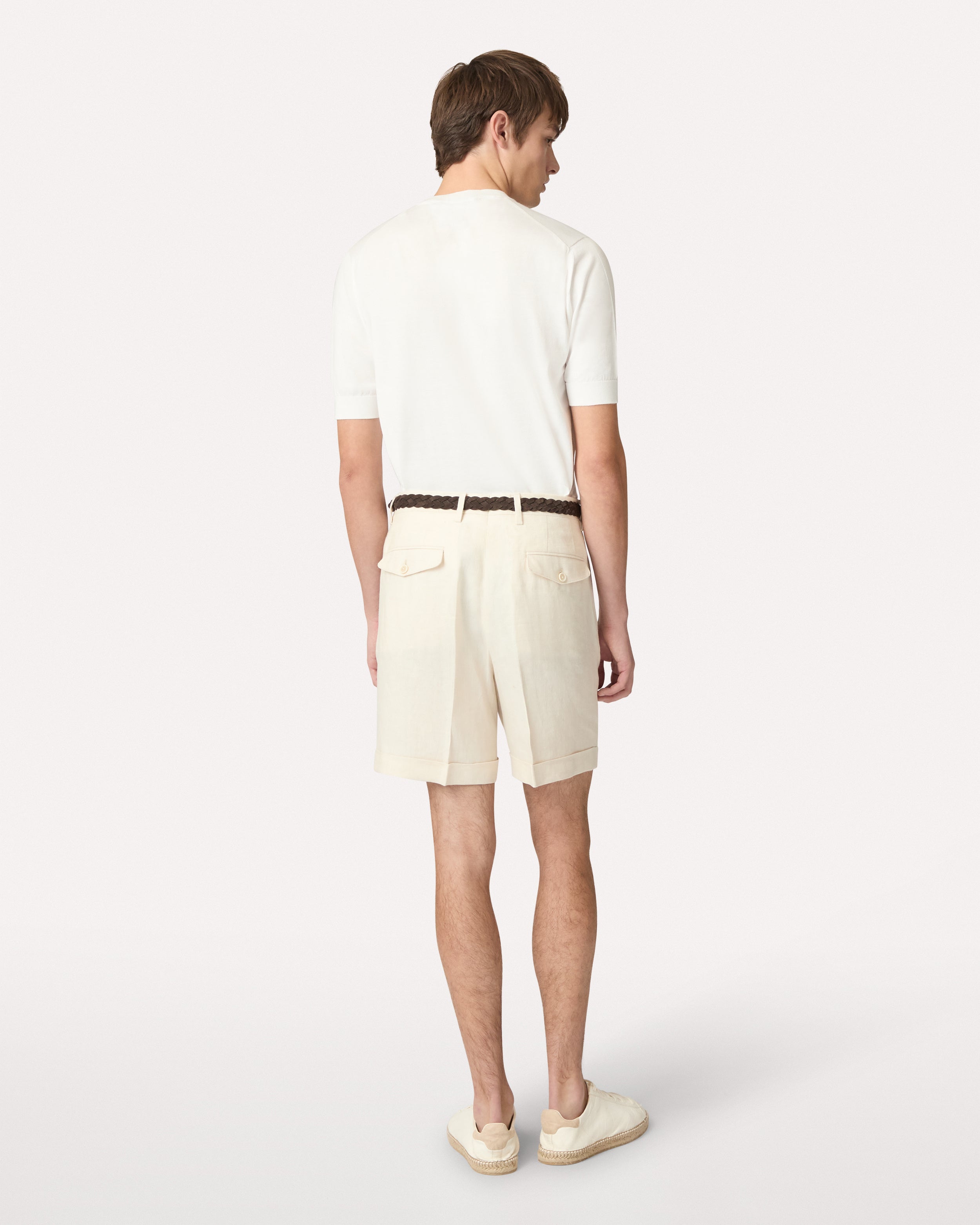 Cream linen bermuda CREAM Lardini 5