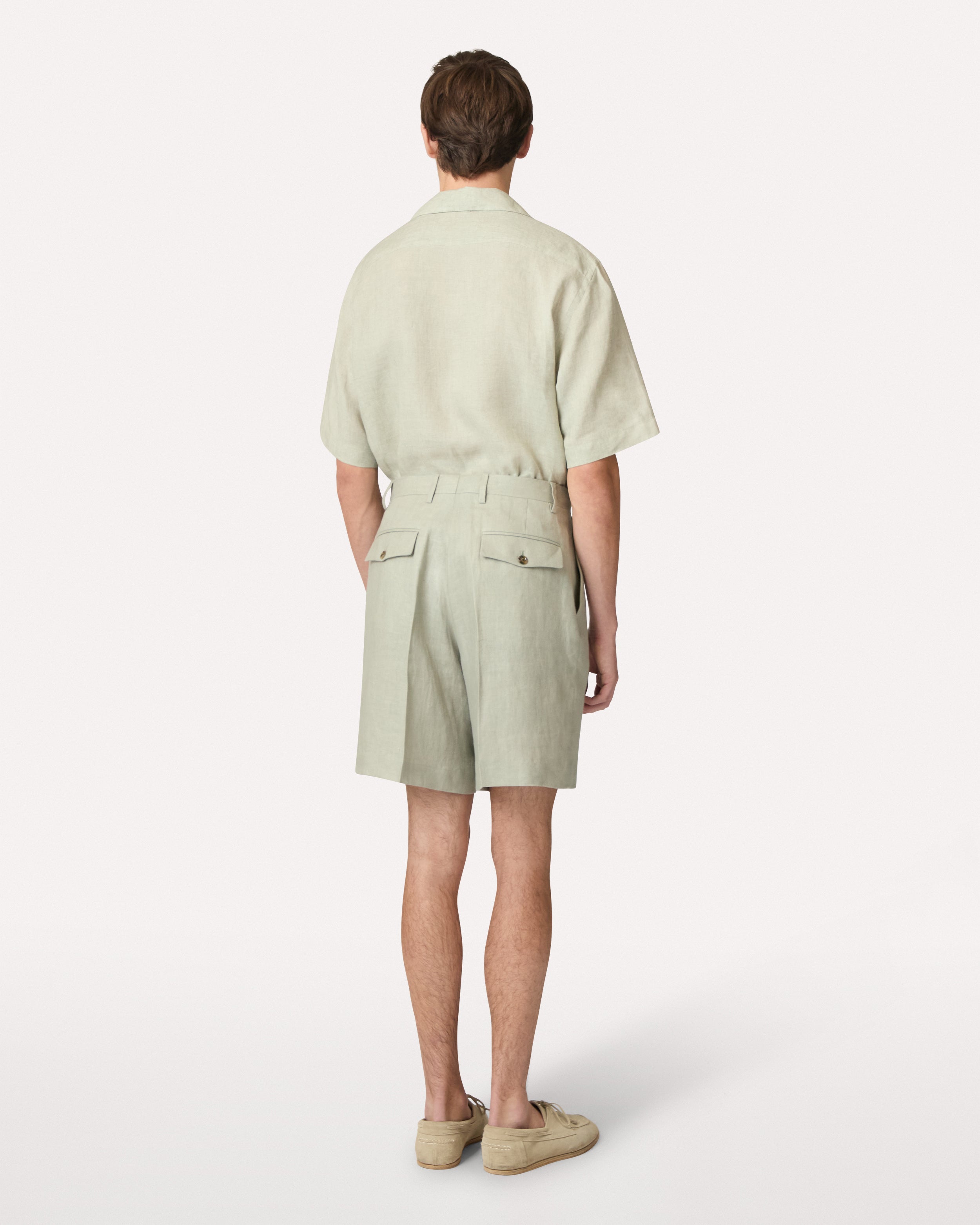 Long sage linen Bermuda SAGE GREEN Lardini 5