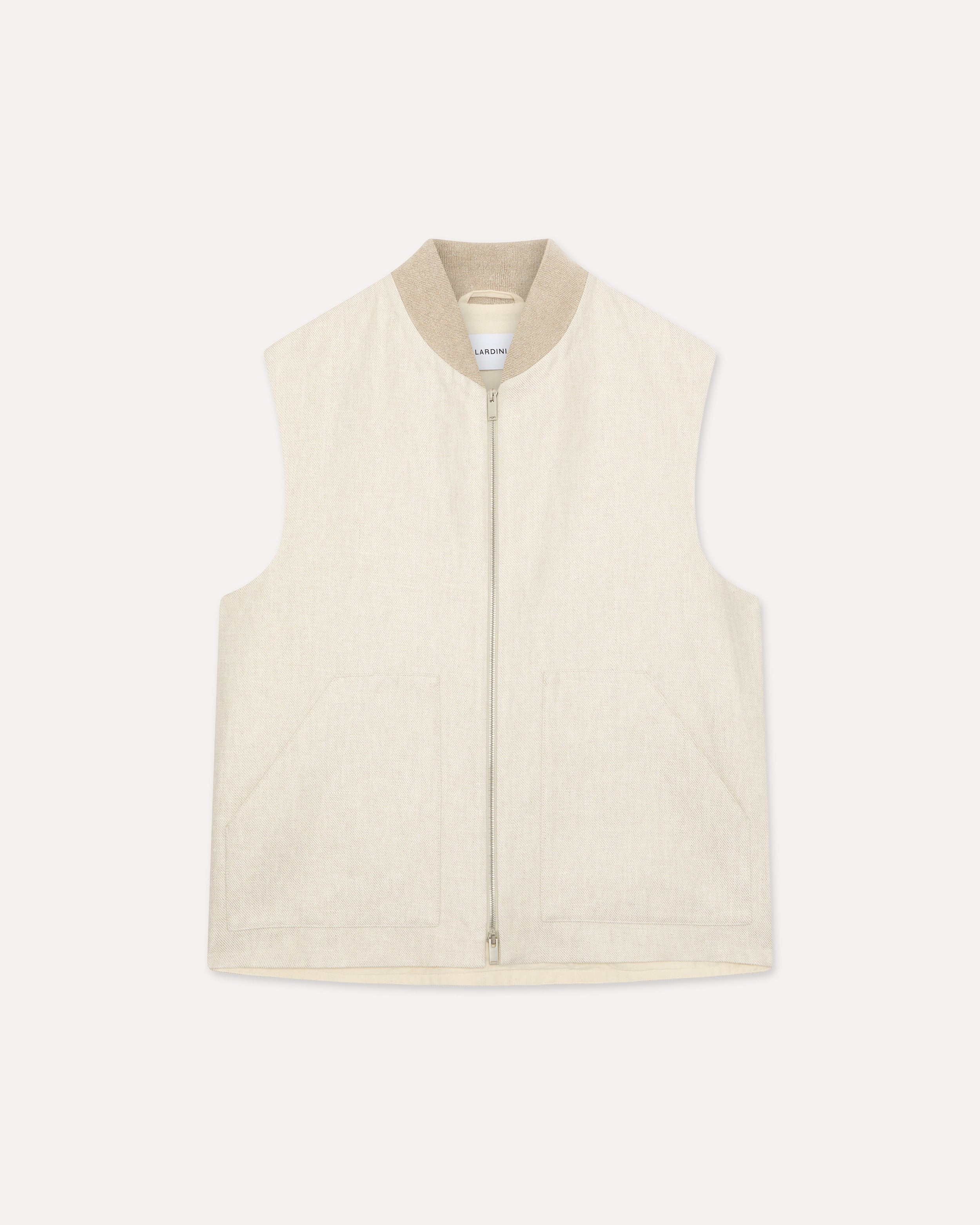 Cream linen sleeveless jacket CREAM Lardini 1