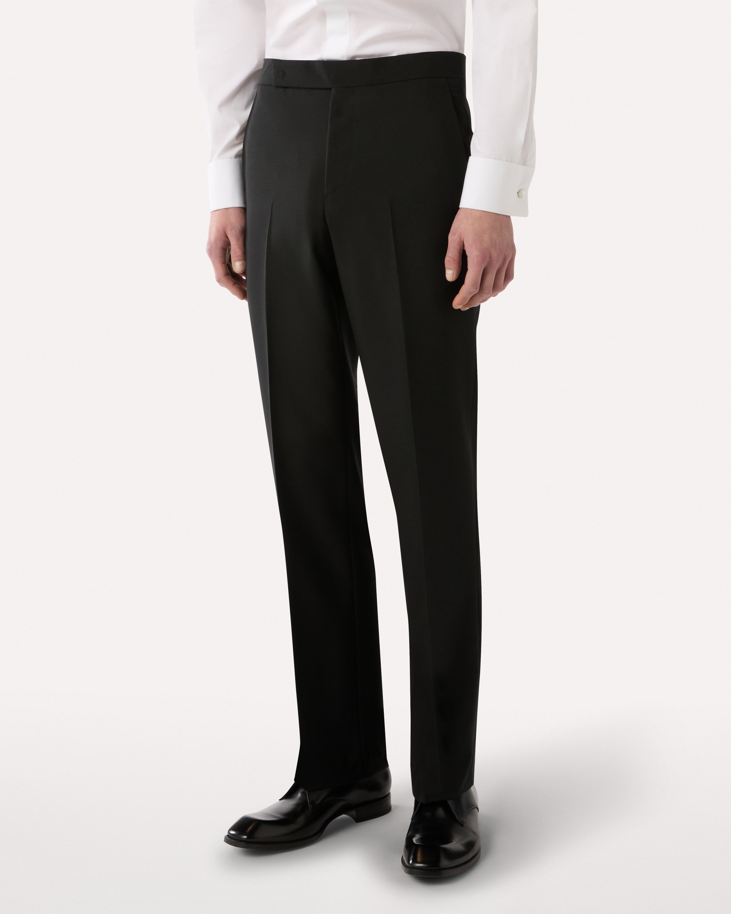 Black wool mohair trousers BLACK Lardini 4