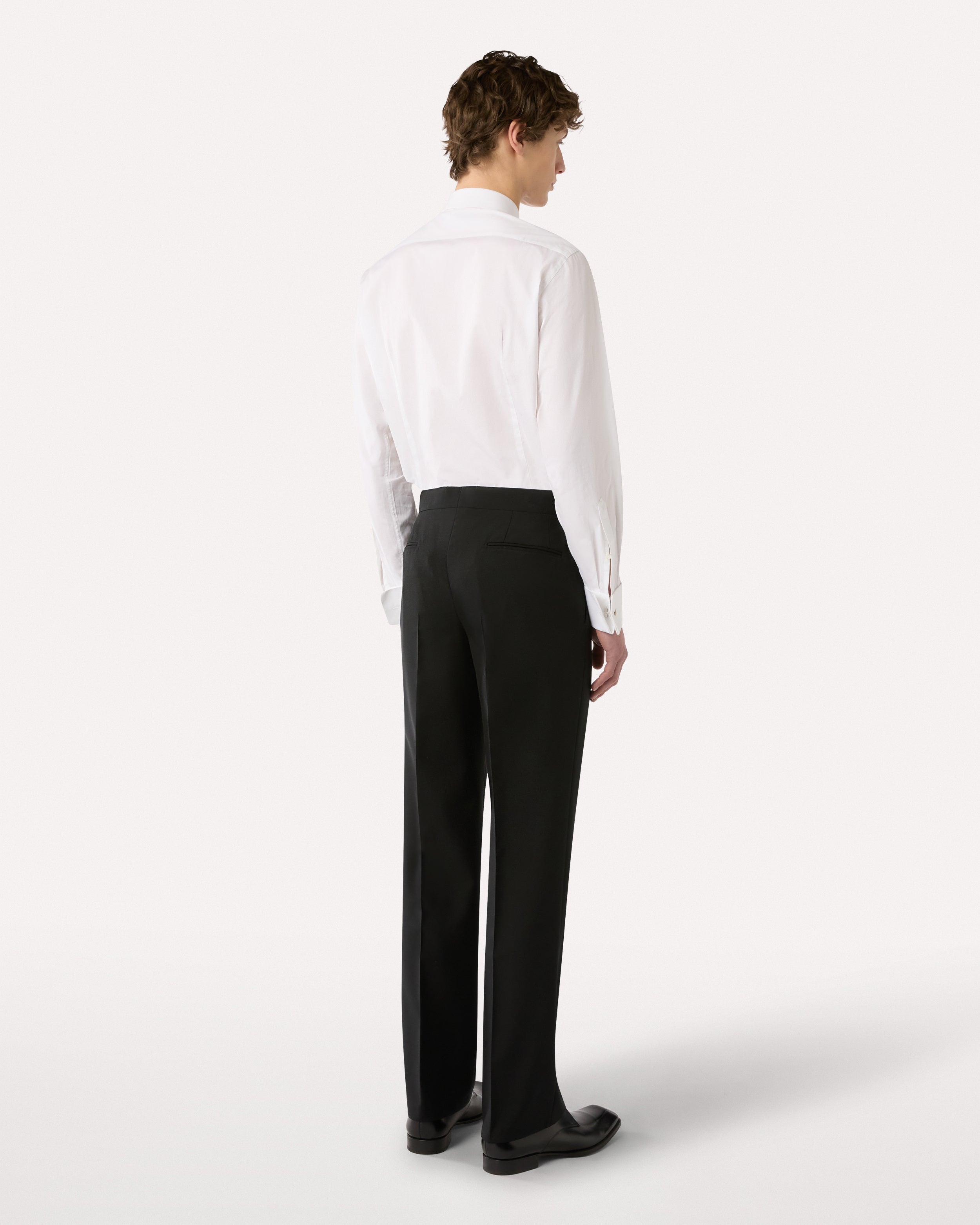 Black wool mohair trousers BLACK Lardini 5