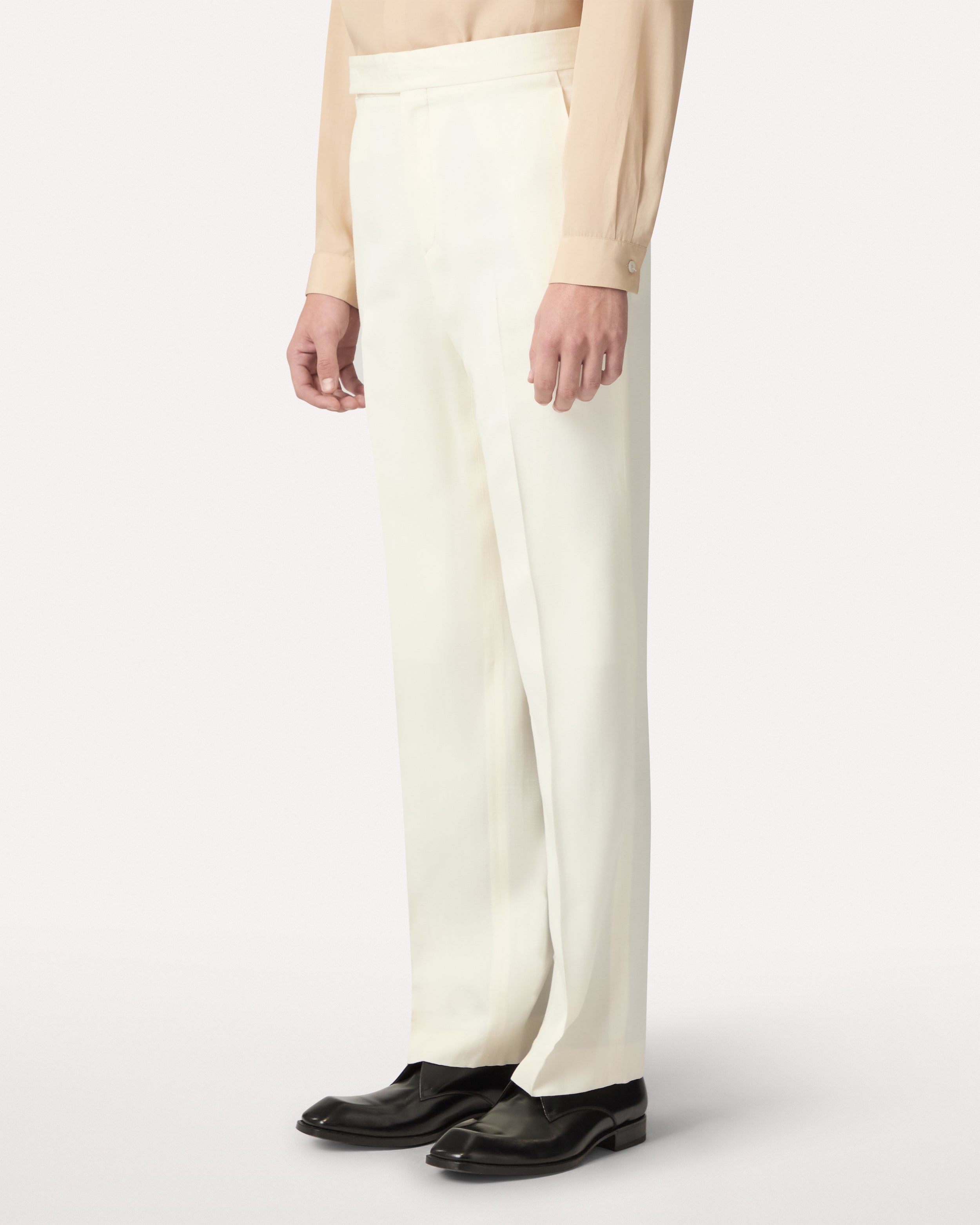 Cream trousers in EcoVero CREAM Lardini 3