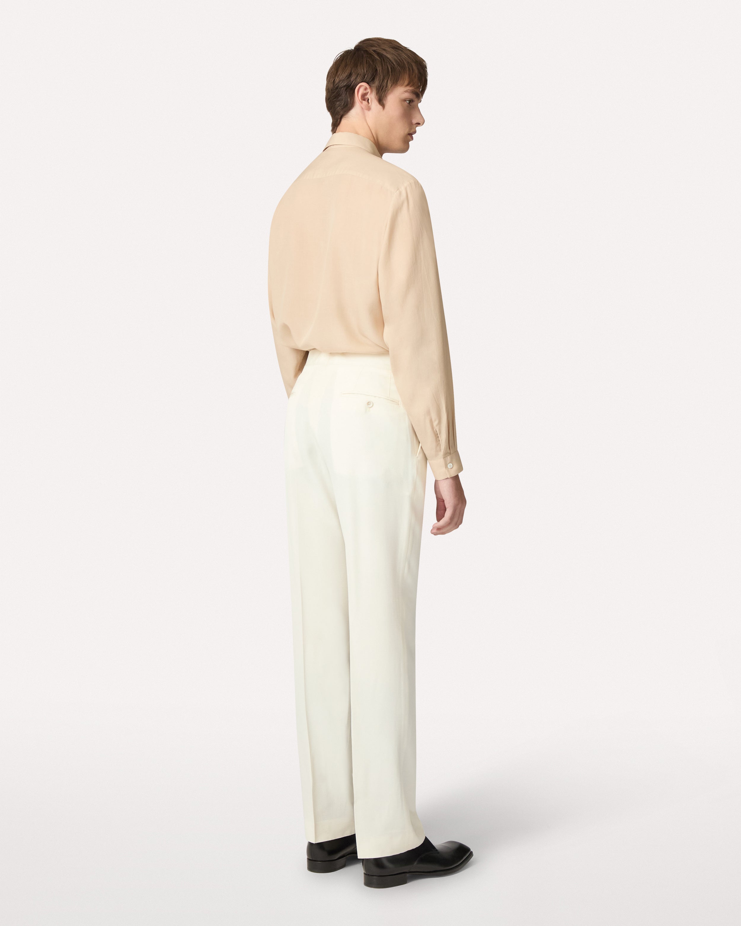 Cream trousers in EcoVero CREAM Lardini 5