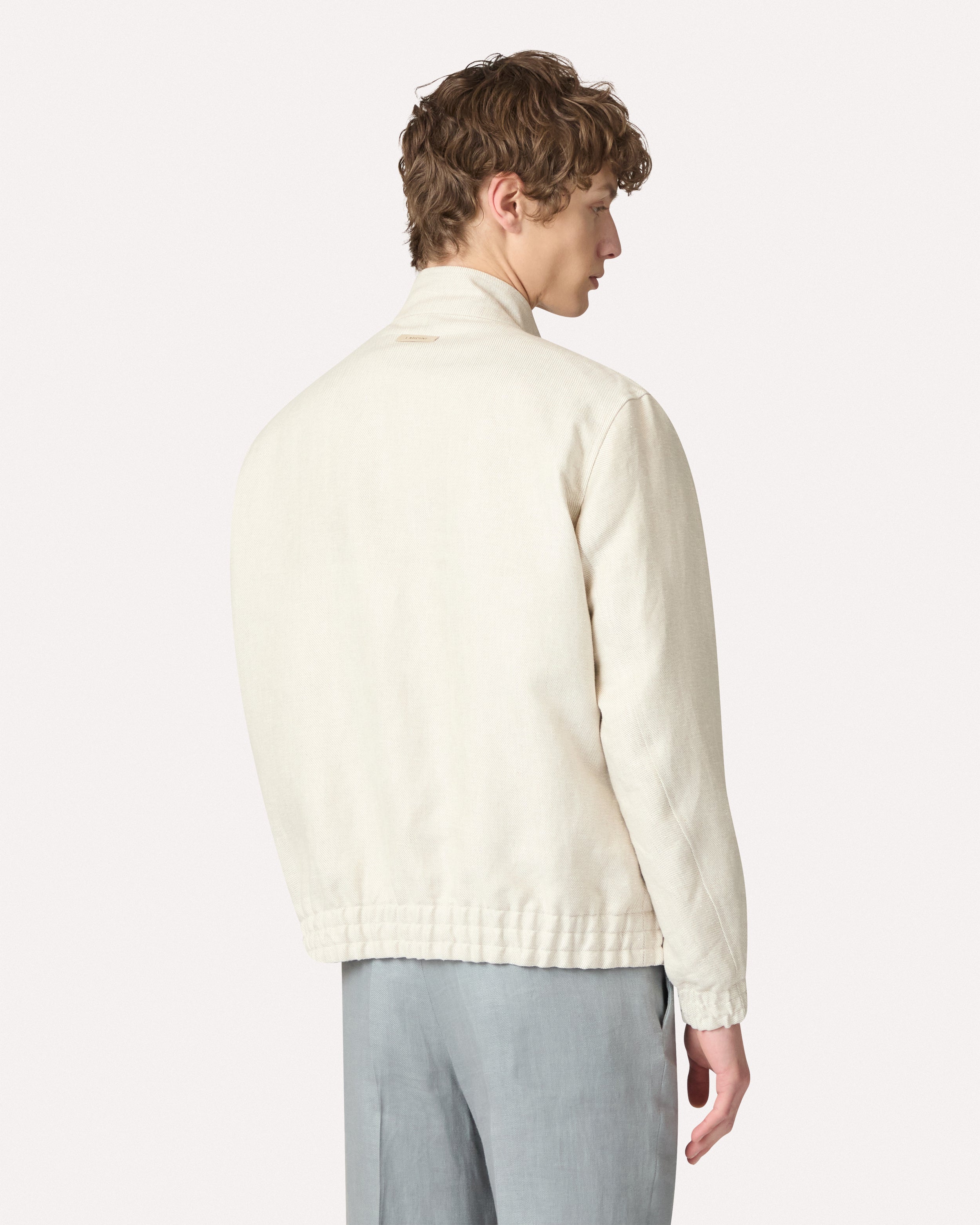Cream linen jacket, white, man | Lardini
