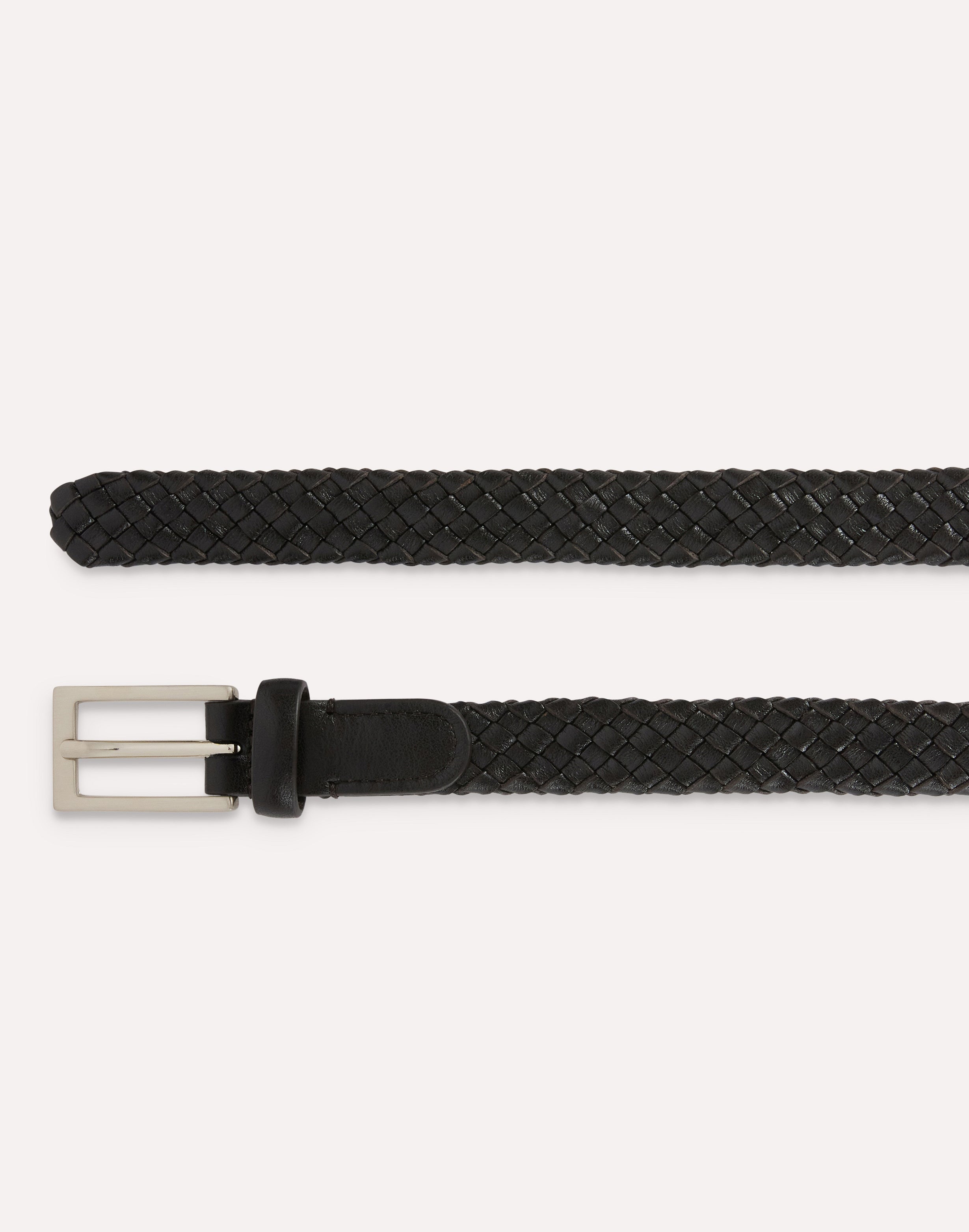 Braided tubular brown leather belt BROWN Lardini 2