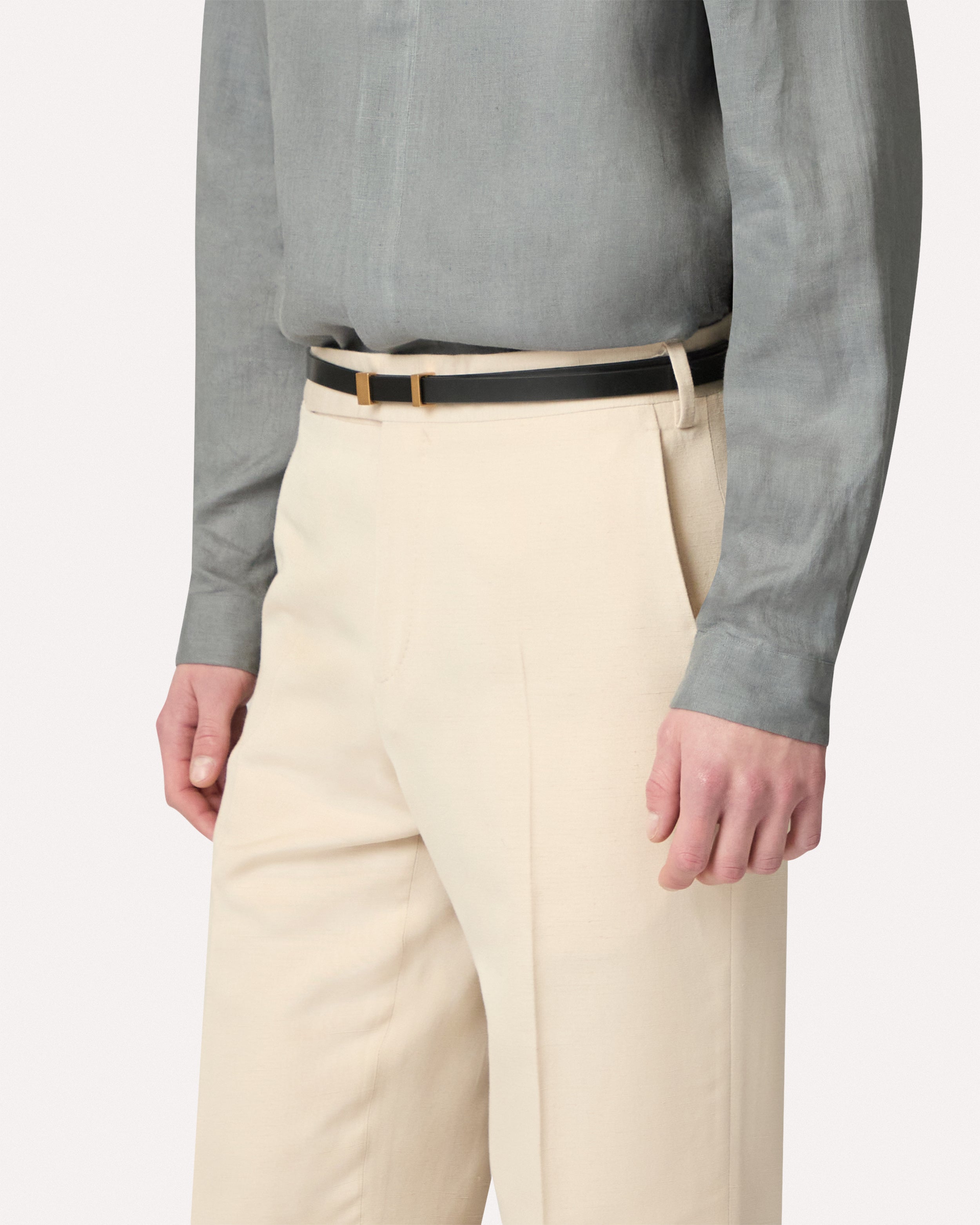 Black leather belt BLACK Lardini 2