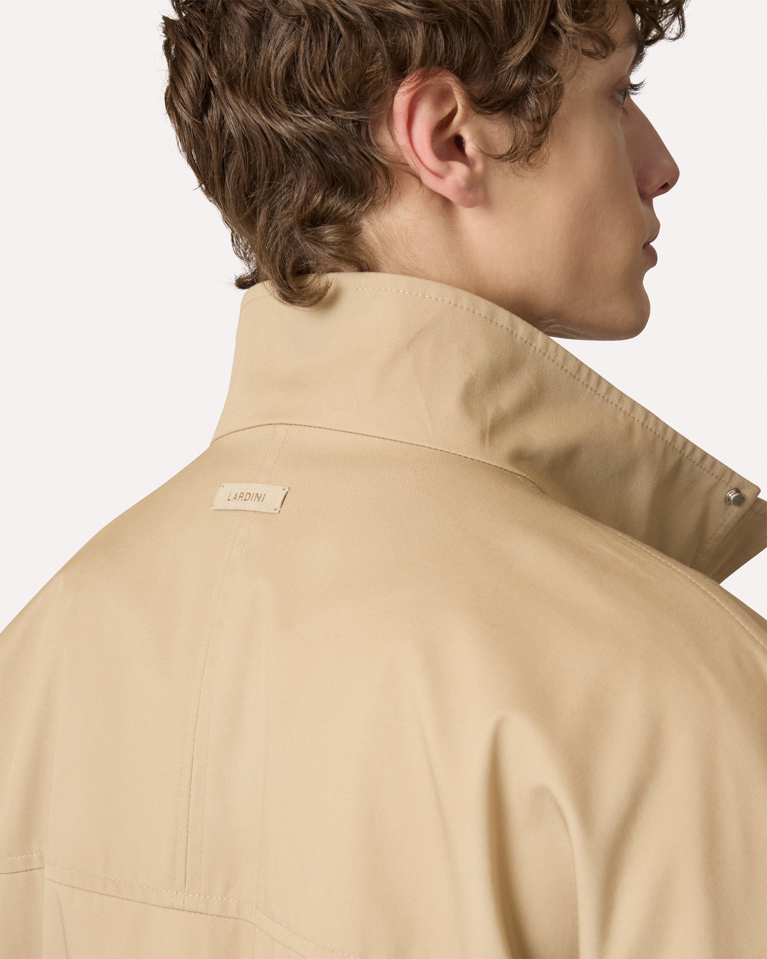 Beige drill jacket, white, man | Lardini