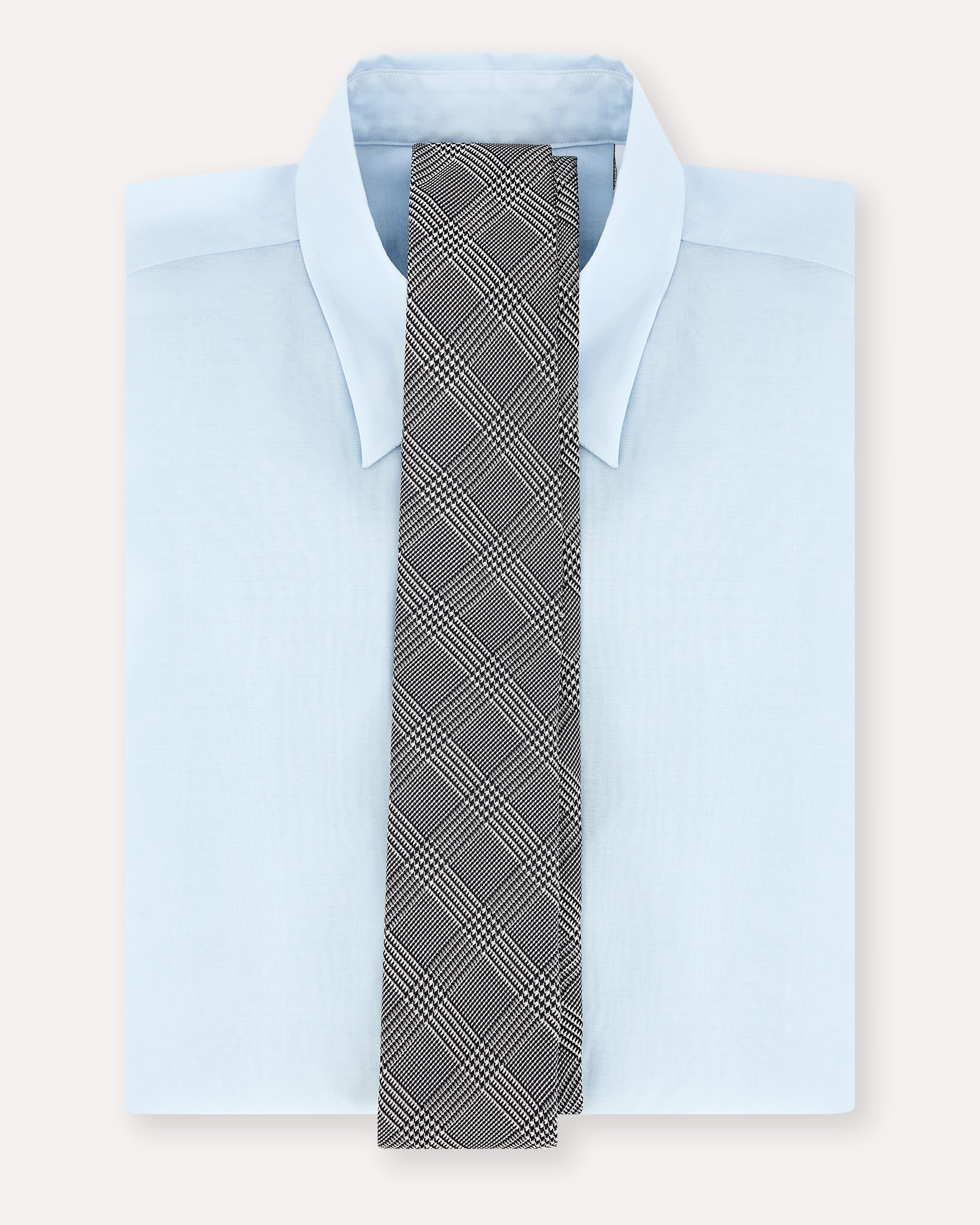 Cravate en soie jacquard Prince de Galles BLUE/CREAM Lardini 3