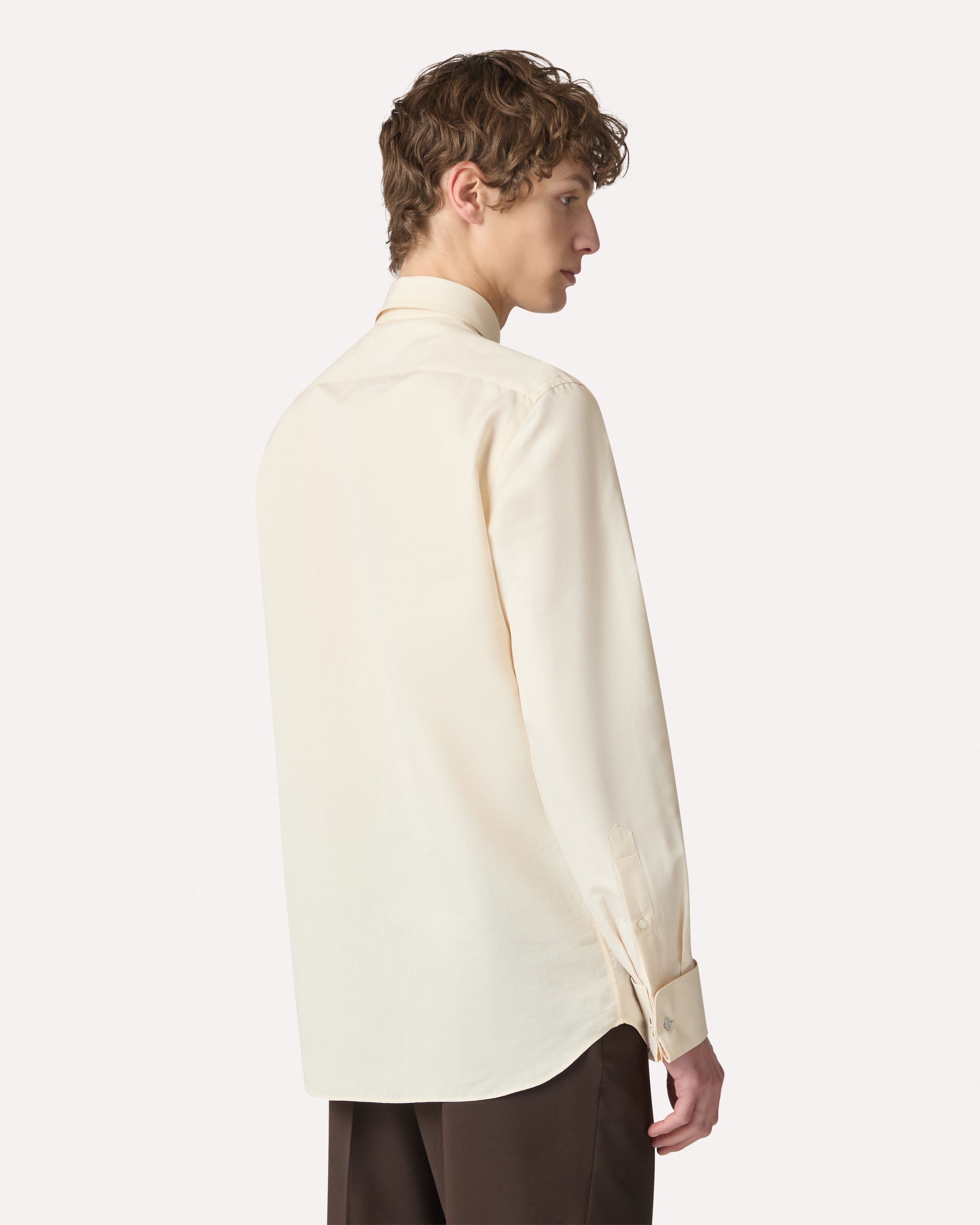 Camicia panna in cotone e seta CREAM Lardini 5