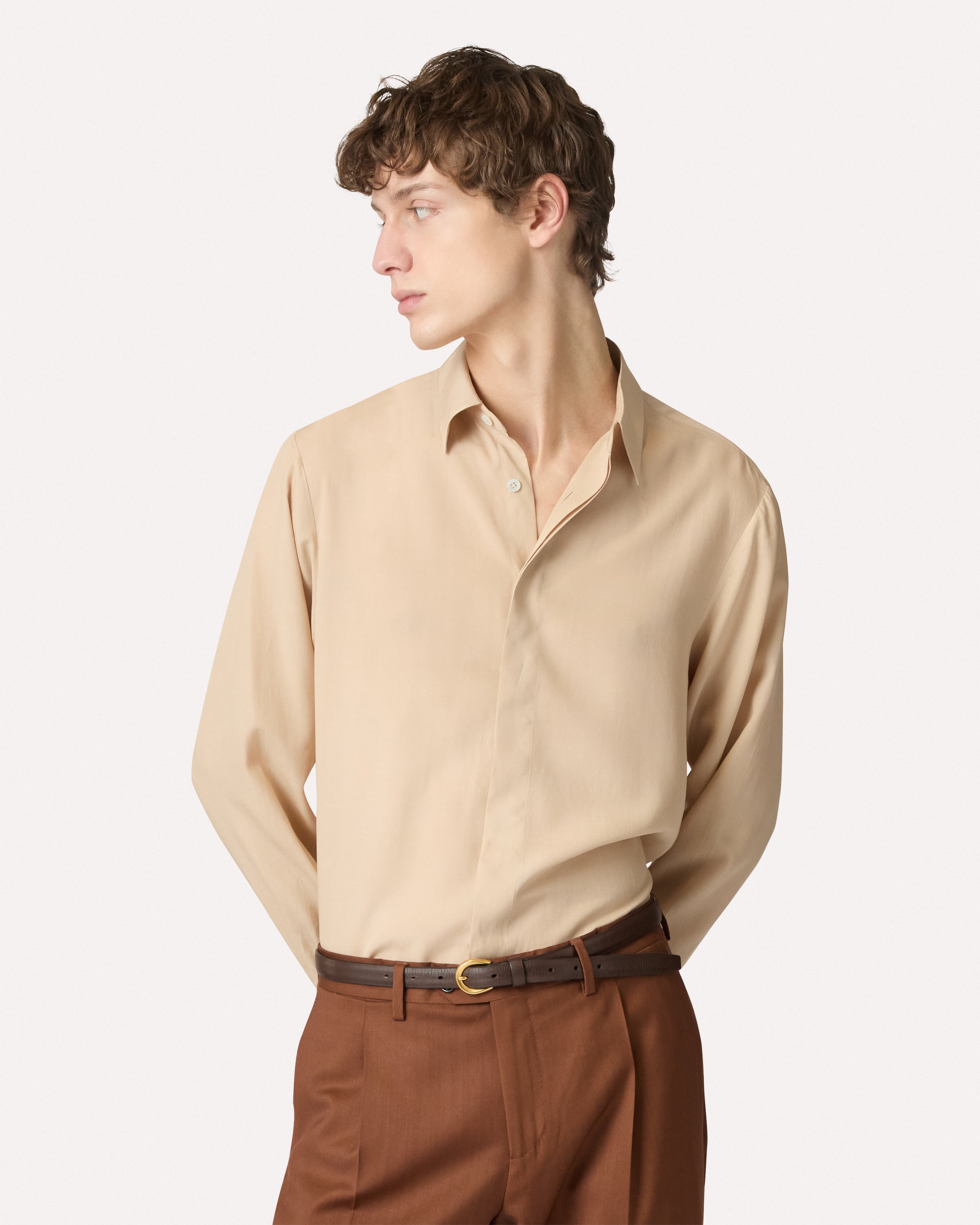 Beige shirt in linen and natural fiber BEIGE Lardini 3
