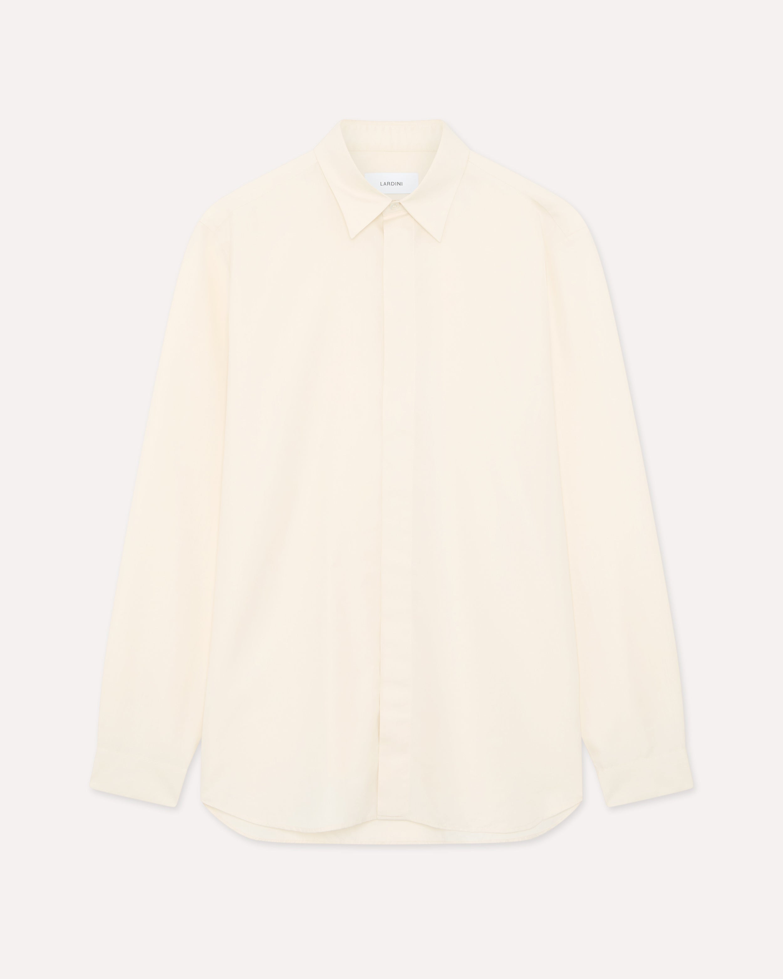 Cream cotton–silk shirt, white, man | Lardini