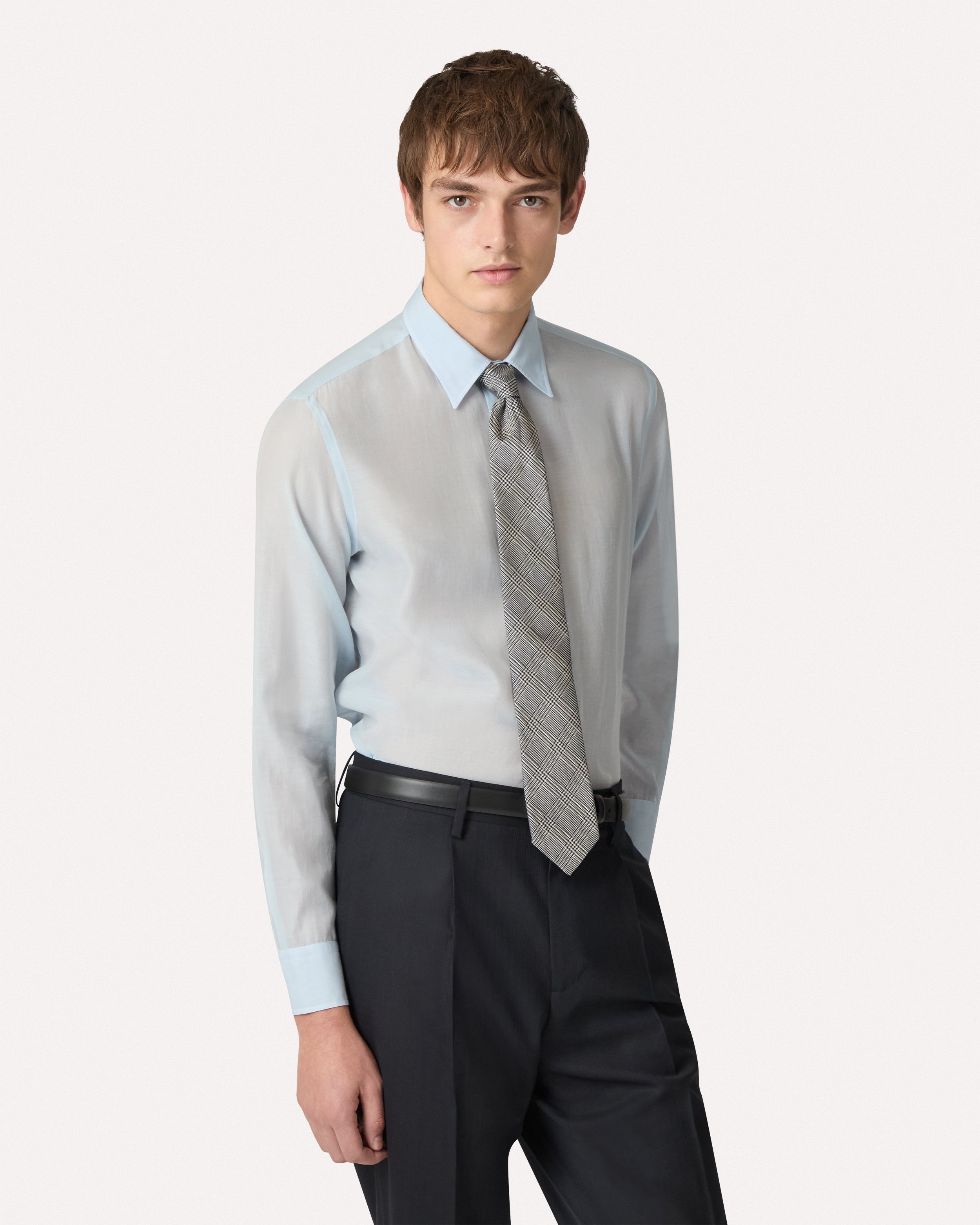 Light blue cotton–silk shirt SKY BLUE Lardini 3