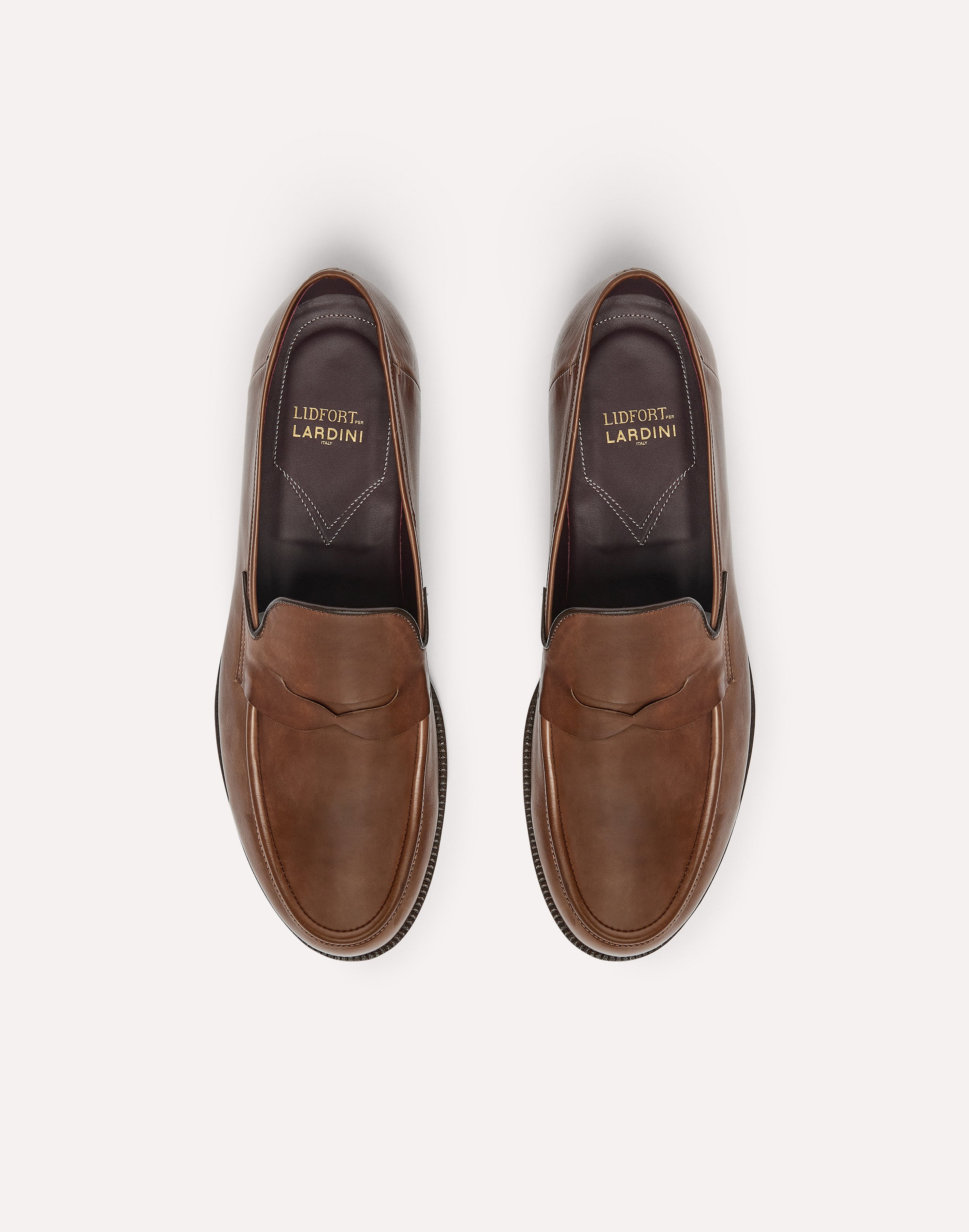 Tan calfskin college loafer BROWN Lardini 3