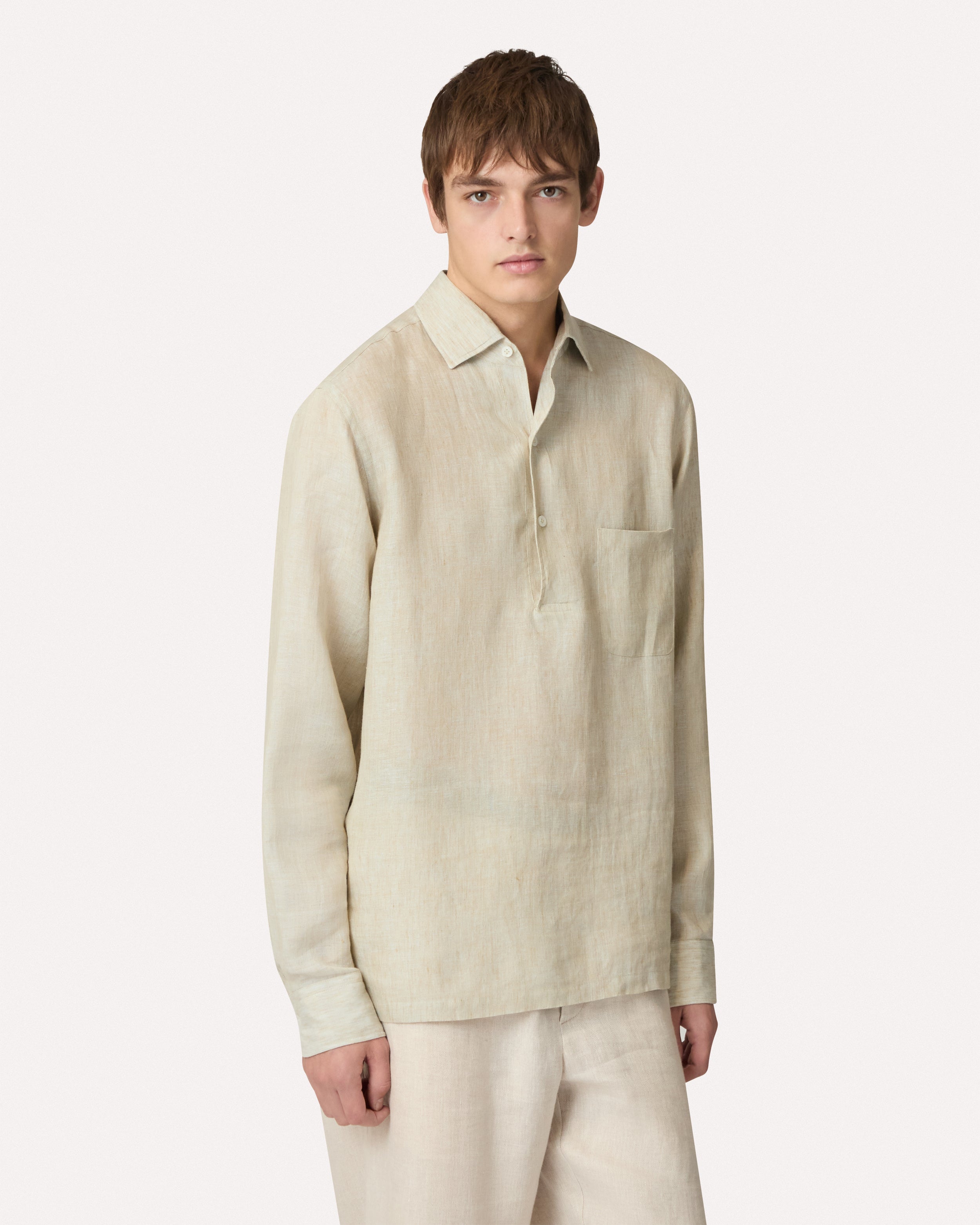Delavé linen polo shirt in beige and sage BEIGE/SAGE GREEN Lardini 3
