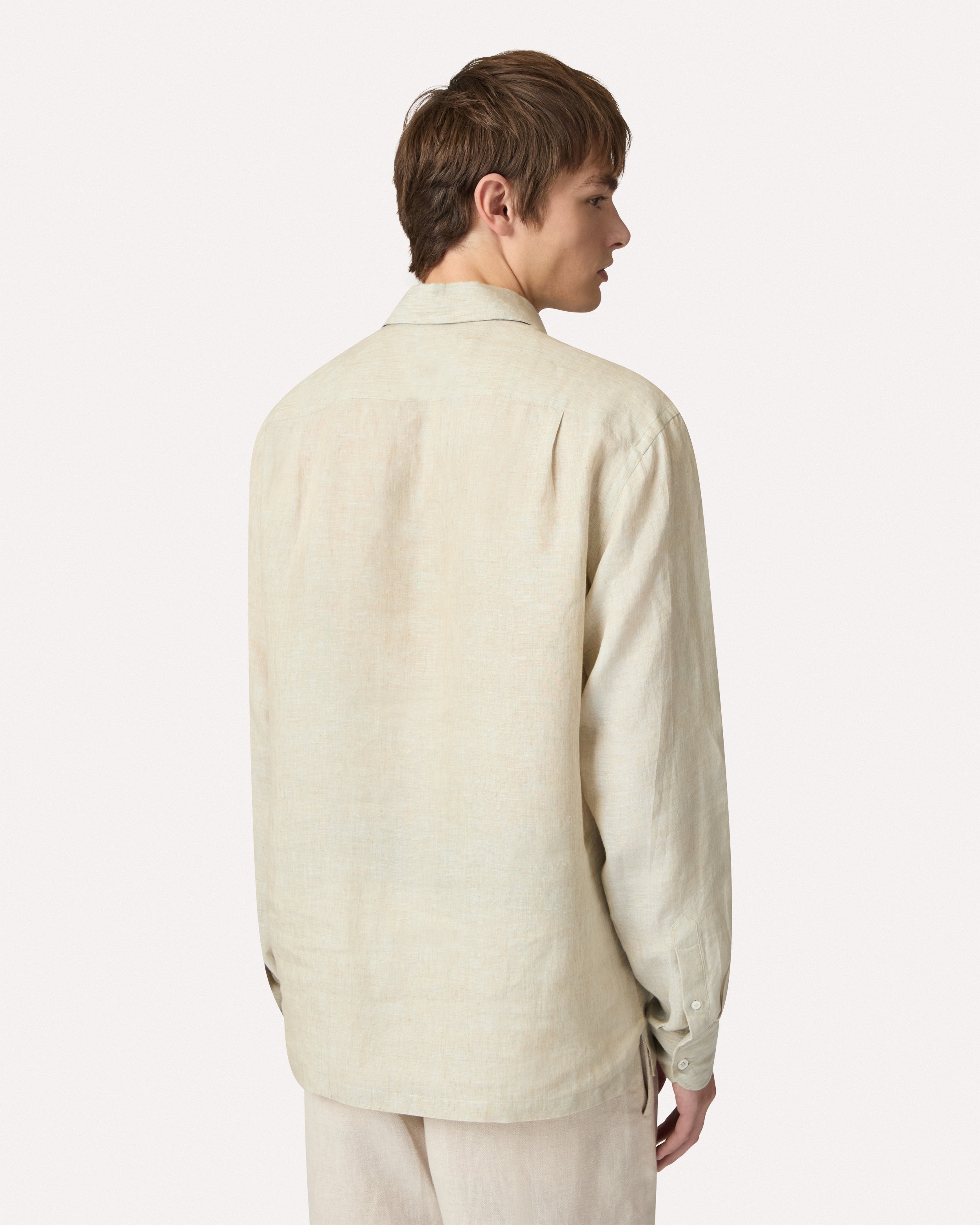 Delavé linen polo shirt in beige and sage BEIGE/SAGE GREEN Lardini 5